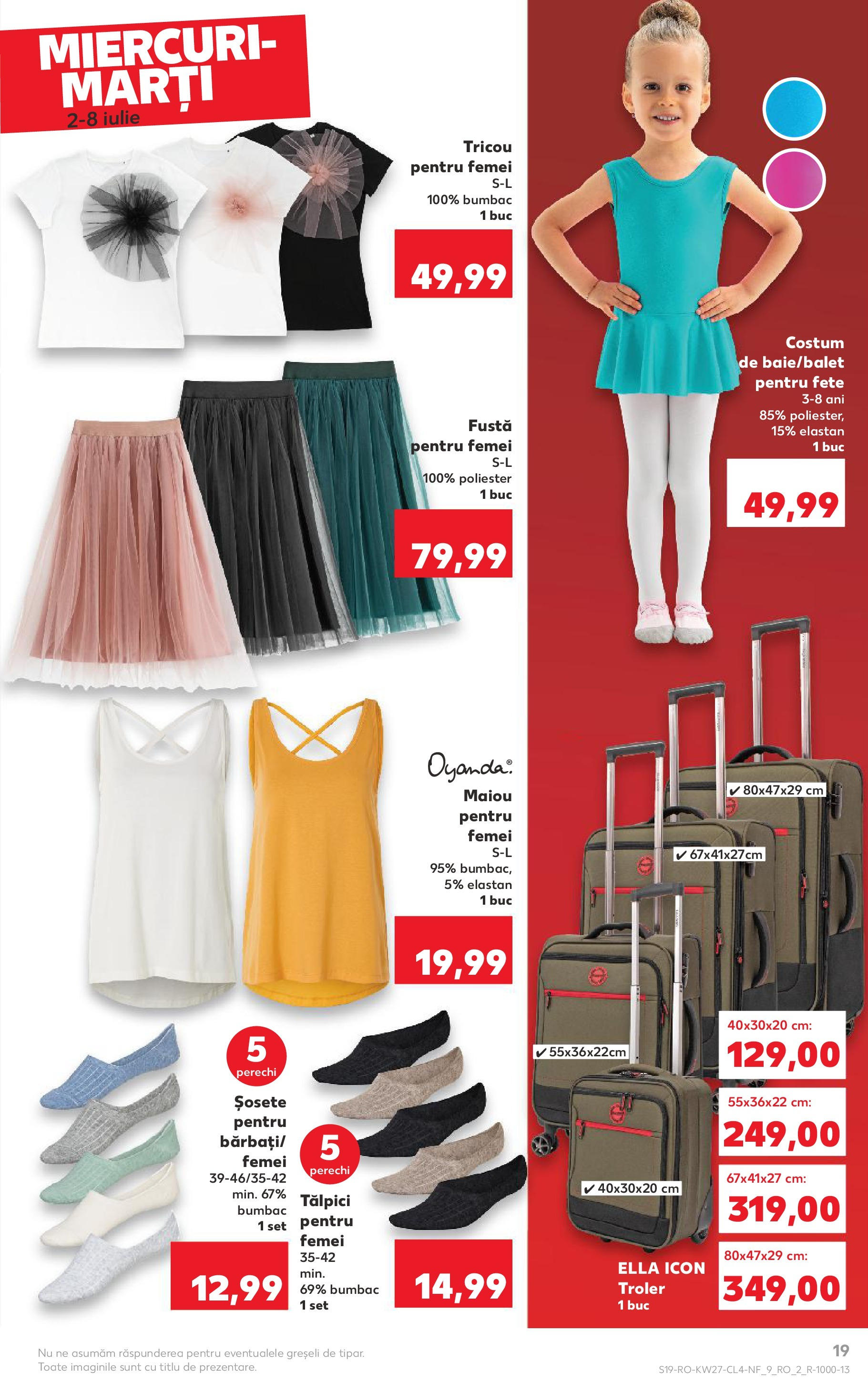 Catalog Kaufland - Râmnicu Vâlcea Nonfood 02.07.2025 - Revista si Oferta | Pagină: 19 | Produse: Tricou, Maiou, Șosete, Costum