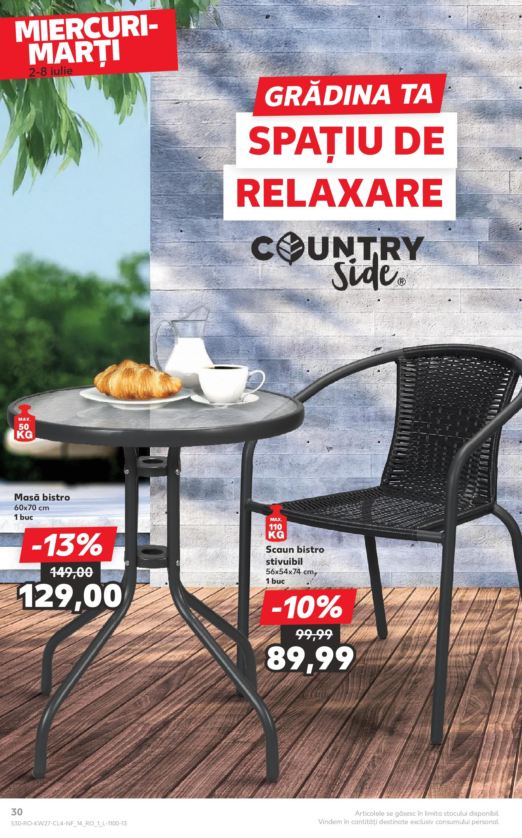 Catalog Kaufland - Râmnicu Vâlcea Nonfood 02.07.2025 - Revista si Oferta | Pagină: 30 | Produse: Masă, Scaun