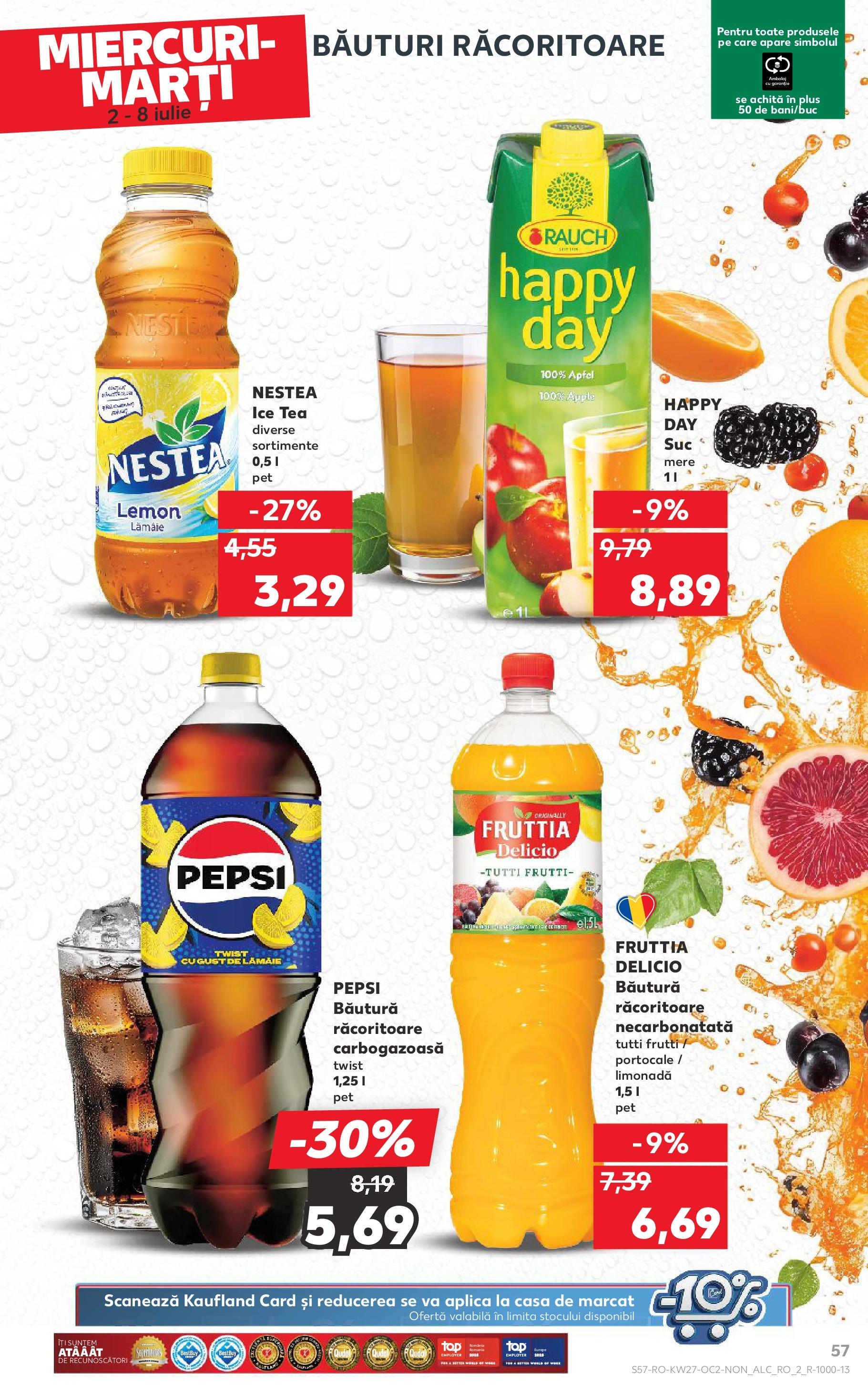 Catalog Kaufland - Baia Mare 02.07.2025 || Revista si Oferte | Pagină: 57 | Produse: Mere, Portocale, Ice tea, Lămâie Catalog Kaufland - Baia Mare 02.07.2025 - Revista si Oferta | Pagină: 57 | Produse: Mere, Portocale, Ice tea, Lămâie