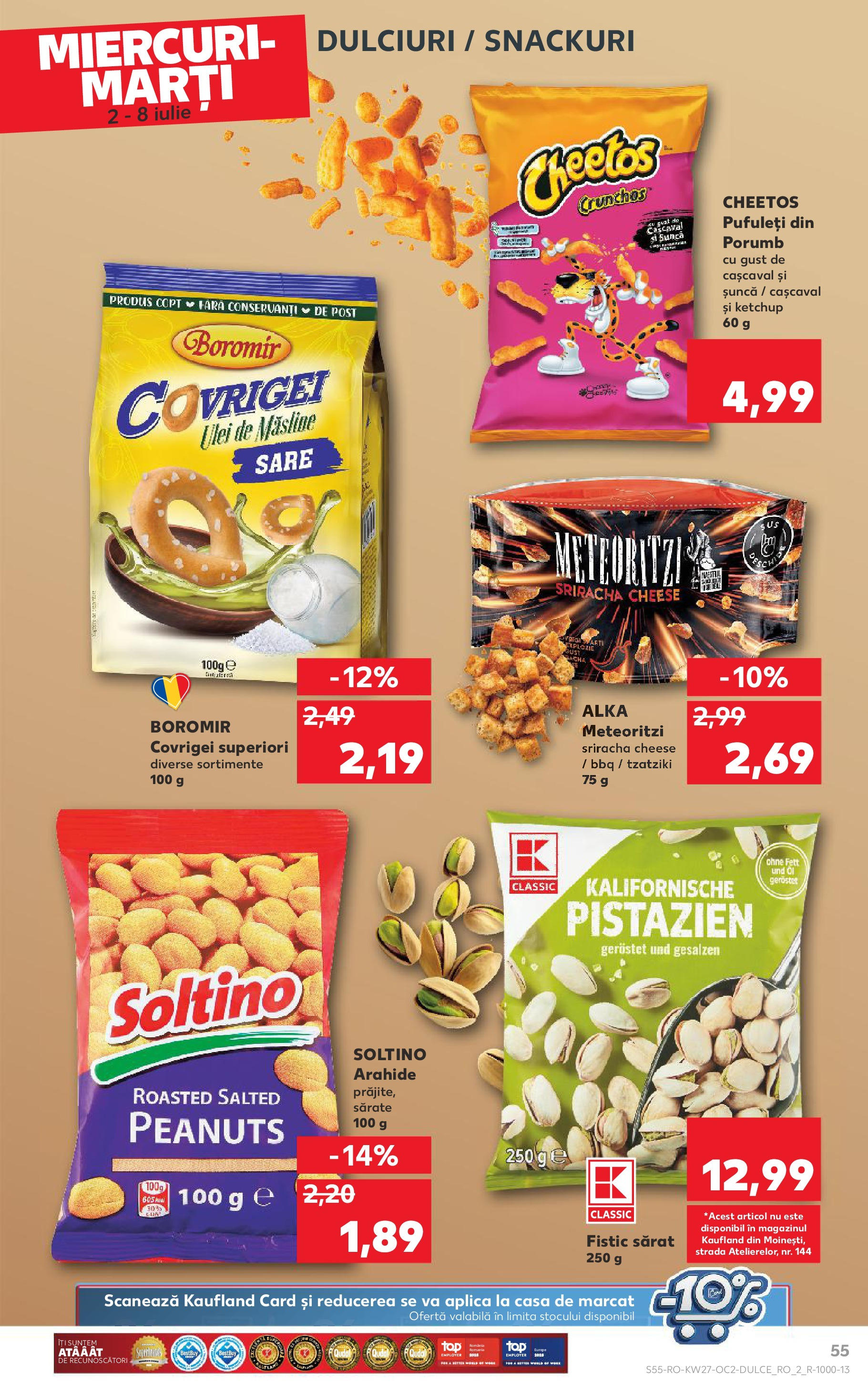 Catalog Kaufland - Bucureşti 02.07.2025 || Revista si Oferte | Pagină: 55 | Produse: Covrigei, Șuncă, Pufuleți, Sare Catalog Kaufland - Bucureşti 02.07.2025 - Revista si Oferta | Pagină: 55 | Produse: Covrigei, Șuncă, Pufuleți, Sare