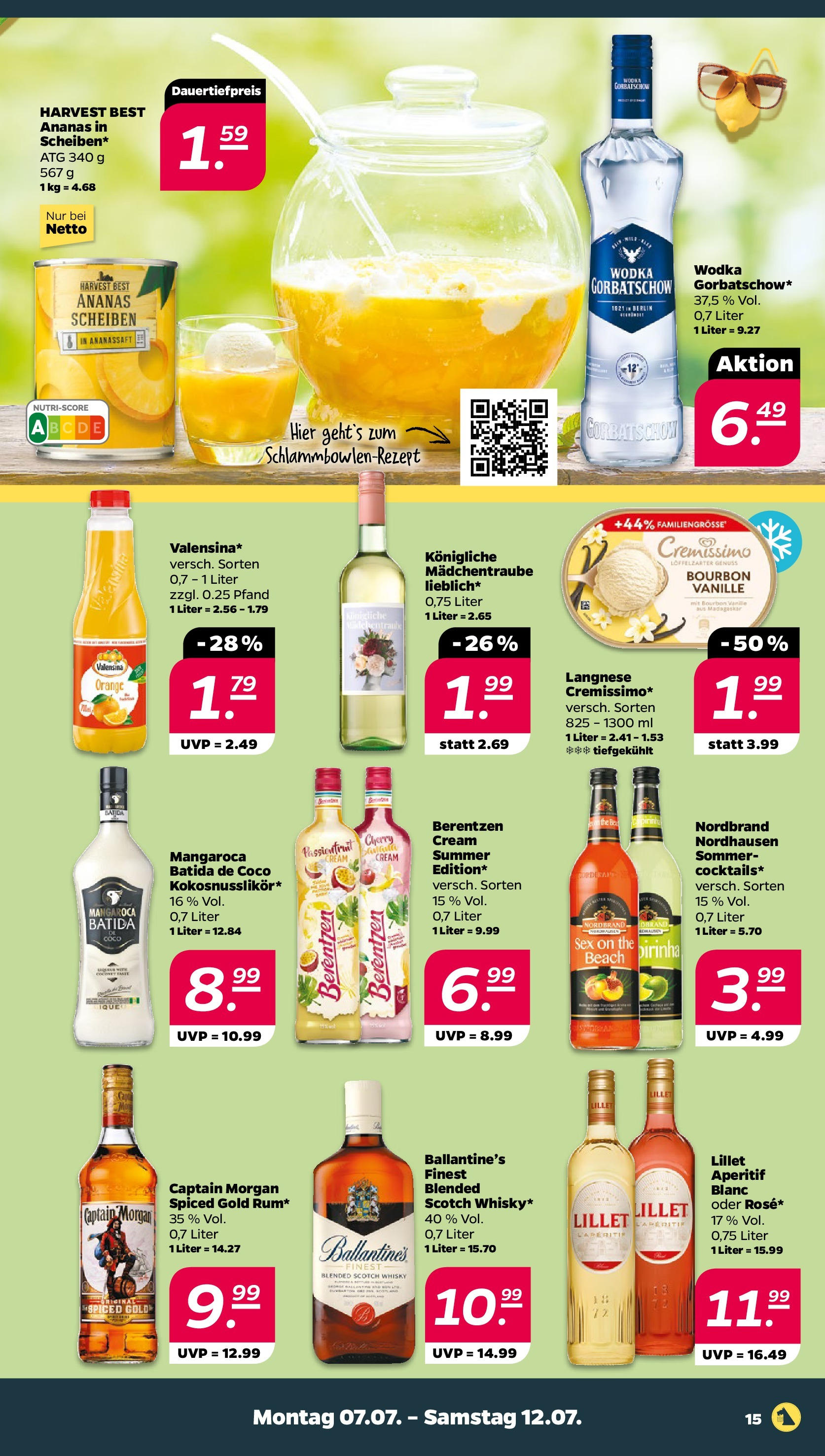 Netto - Netto APS : Wochenangebote ab 06.07.2025 → Angebote nächste Woche | Seite: 17 | Produkte: Rum, Batida de coco, Ananas, Lillet
