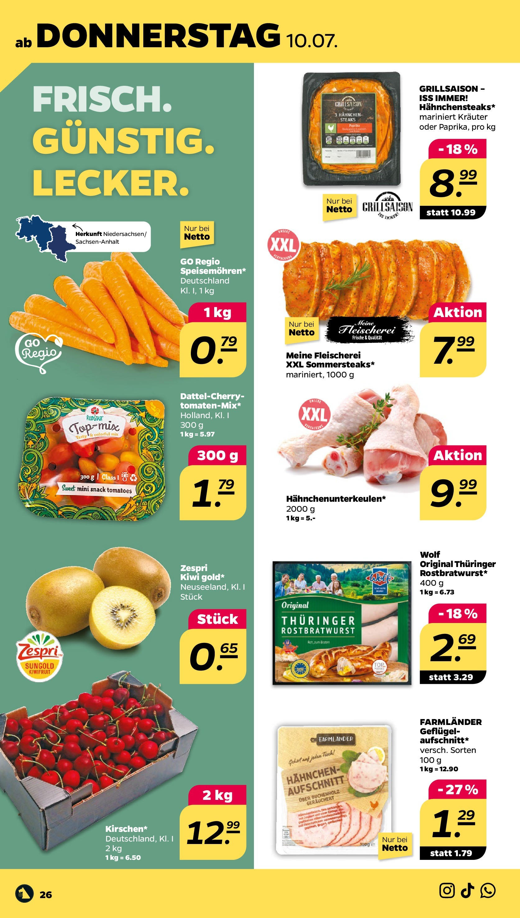 Netto - Netto APS : Wochenangebote ab 06.07.2025 → Angebote nächste Woche | Seite: 28 | Produkte: Hahnchen, Tisch, Paprika, Steak