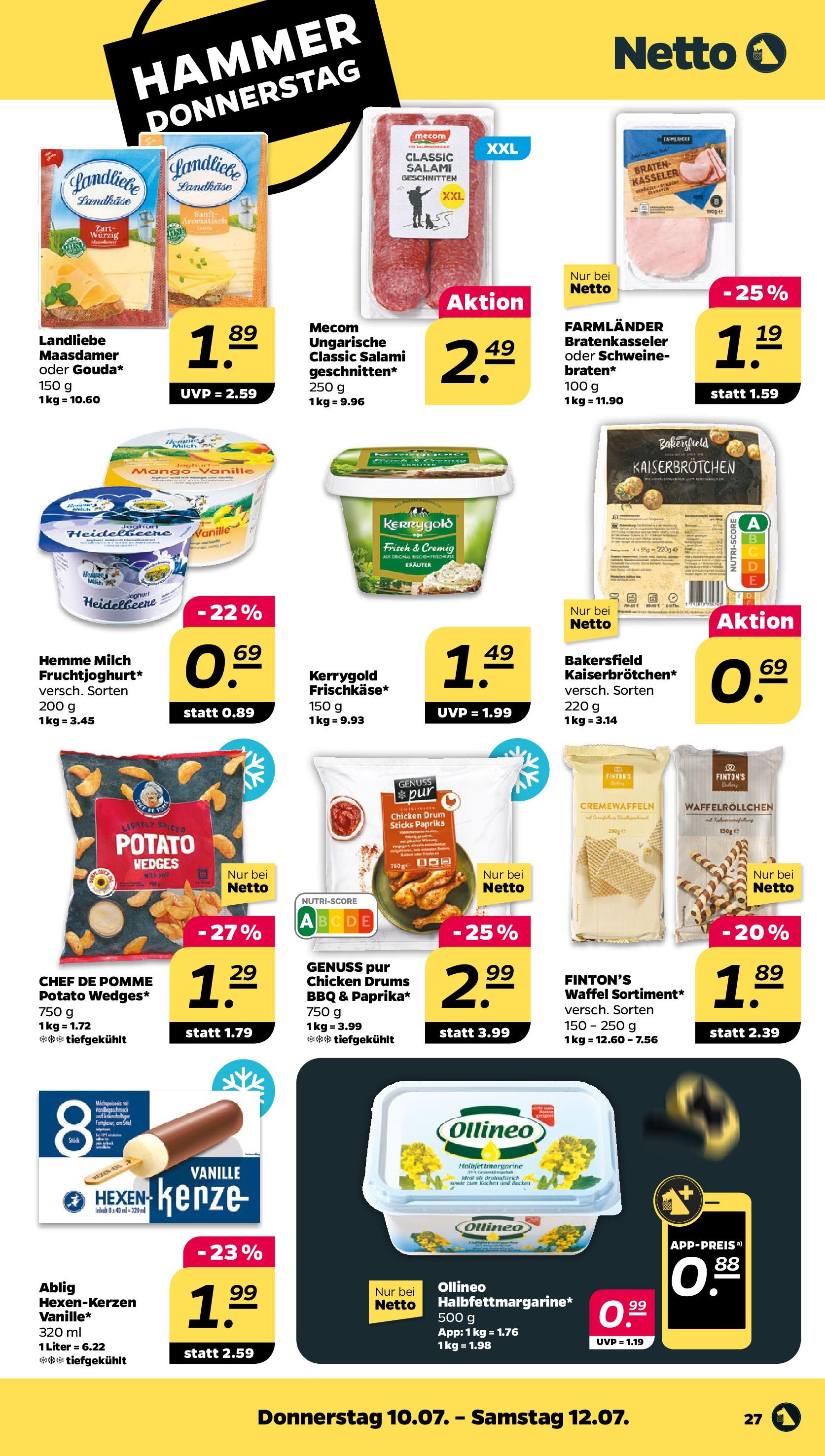 Netto - Netto APS : Wochenangebote ab 06.07.2025 → Angebote nächste Woche | Seite: 29 | Produkte: Milch, Fruchtjoghurt, Salami, Frischkase