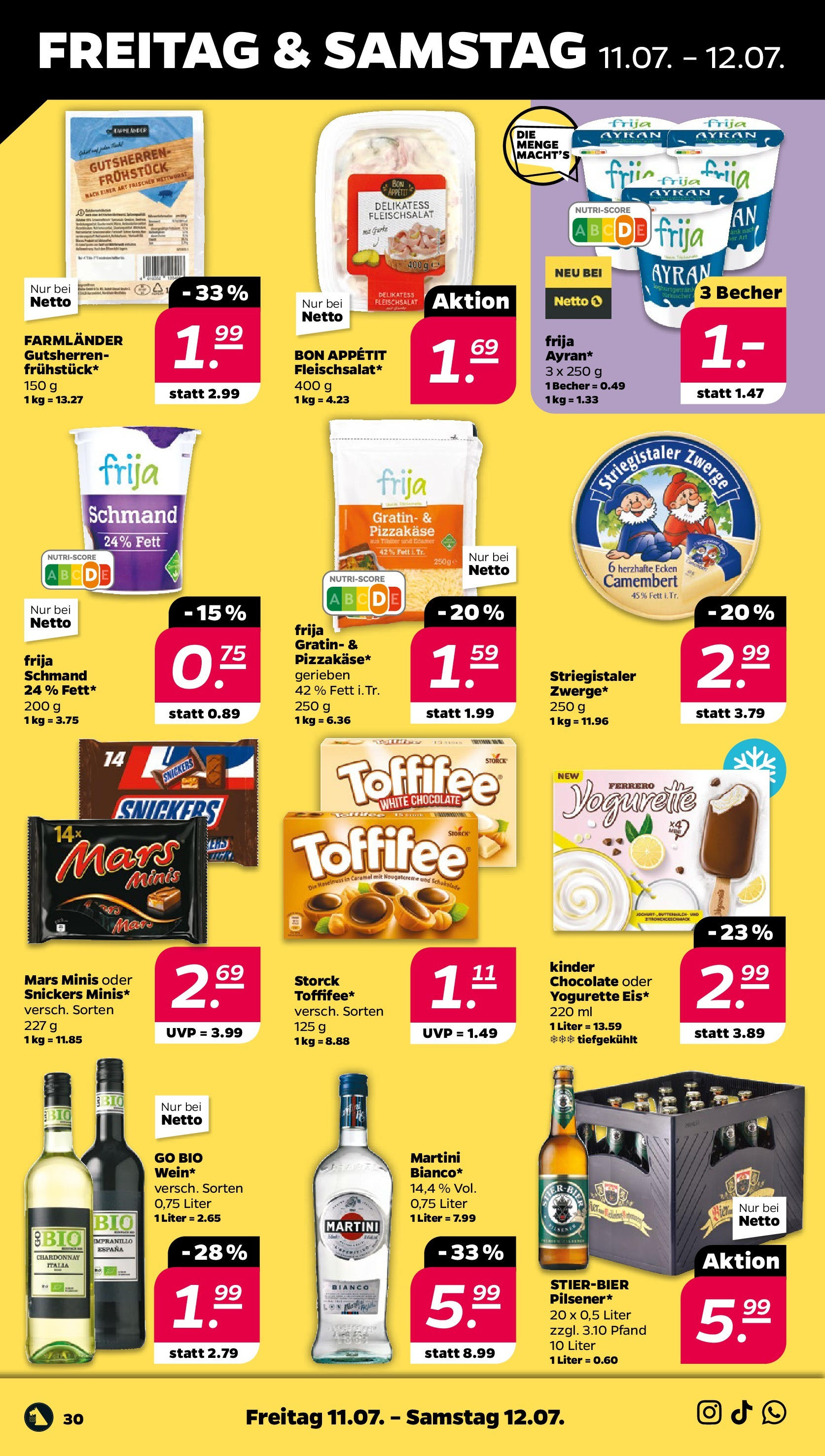 Netto - Netto APS : Wochenangebote ab 06.07.2025 → Angebote nächste Woche | Seite: 32 | Produkte: Schokolade, Bier, Snickers, Toffifee