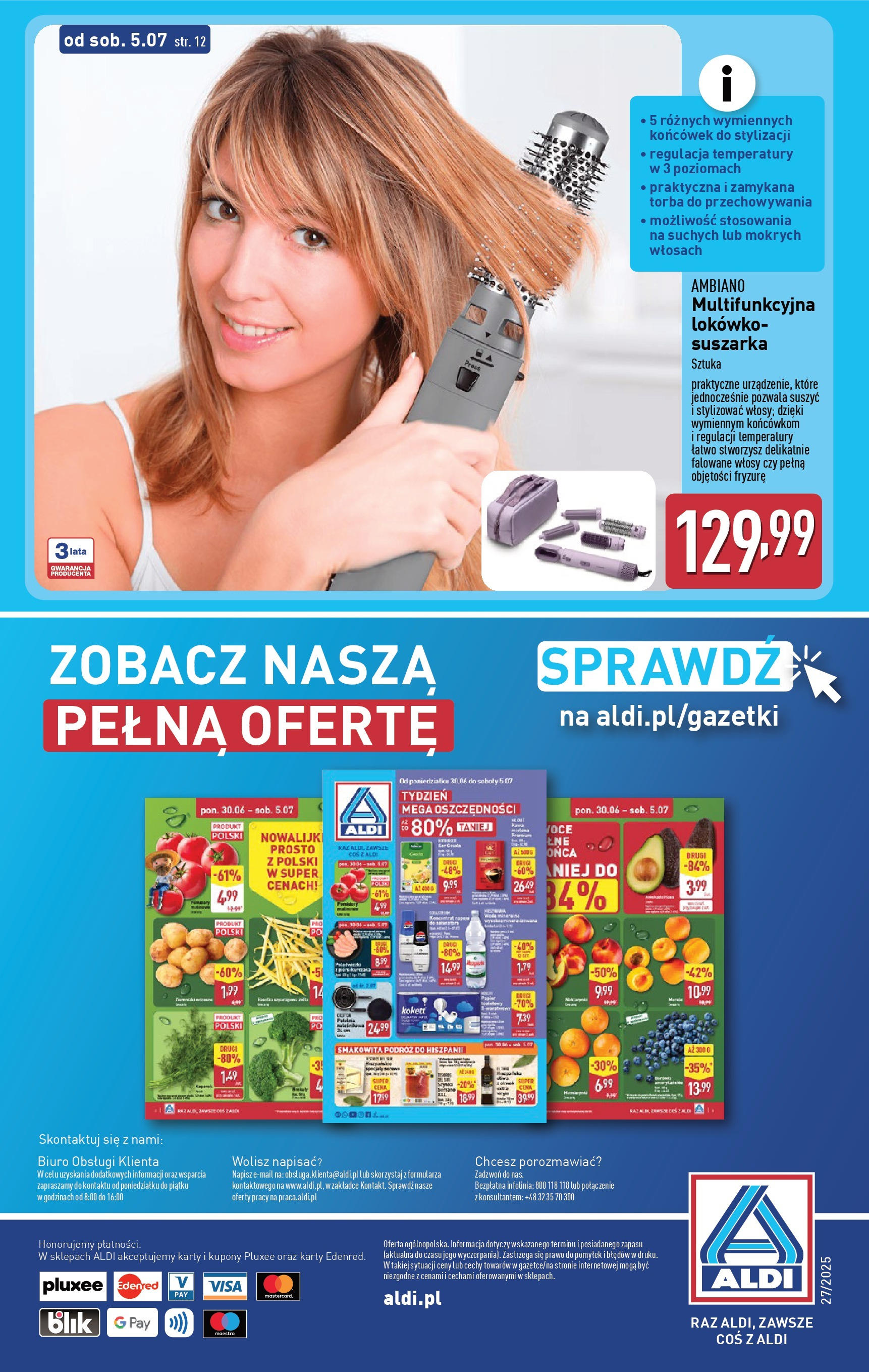 Aldi - Aldi Non food Sobota ważne do 5.07 od 04.07.2025 - Ulotka PDF, promocje | Strona: 8 | Produkty: Lokówko suszarka, Koperek, Ziemniaki, Ser gouda