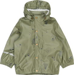 Mikk-Line Regenjacke mit Kapuze & Pilz-Muster, grün, Gr. 86/92