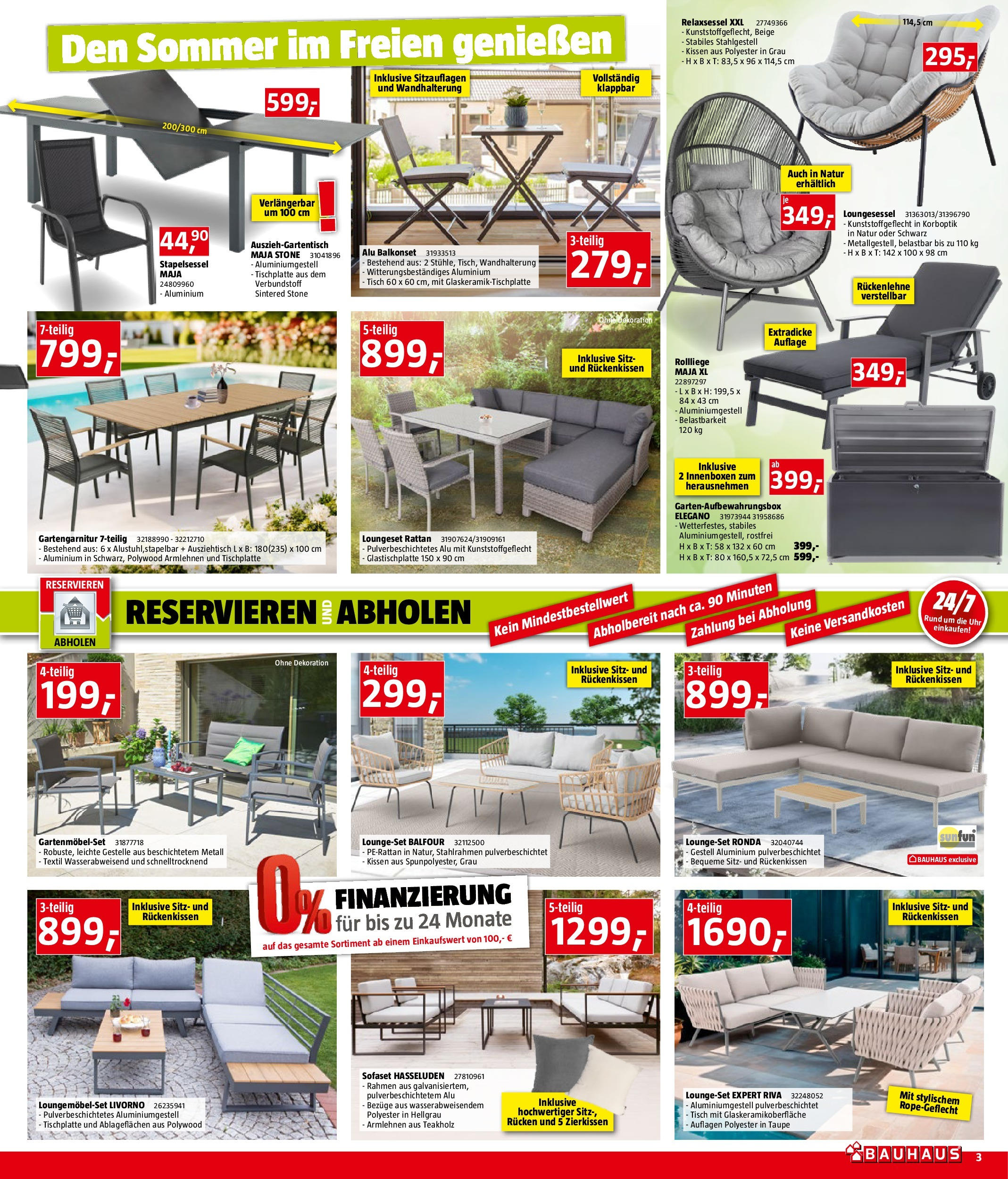Bauhaus Prospekt aktuell von 09.07.2025 - Aktuelle Angebote | Seite: 3 | Produkte: Uhr, Kissen, Tisch