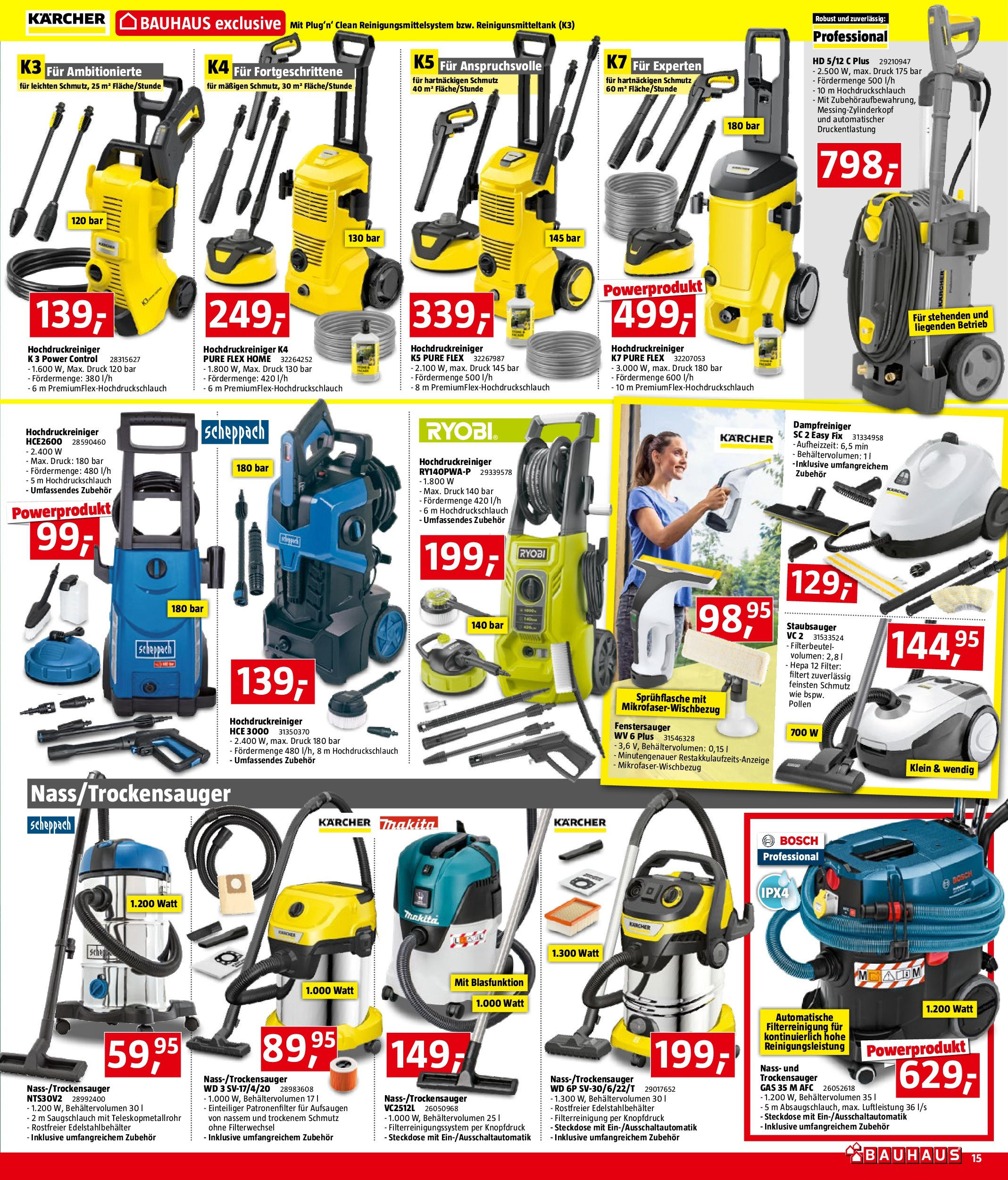 Bauhaus Prospekt aktuell von 09.07.2025 - Aktuelle Angebote | Seite: 15 | Produkte: Staubsauger, Steckdose