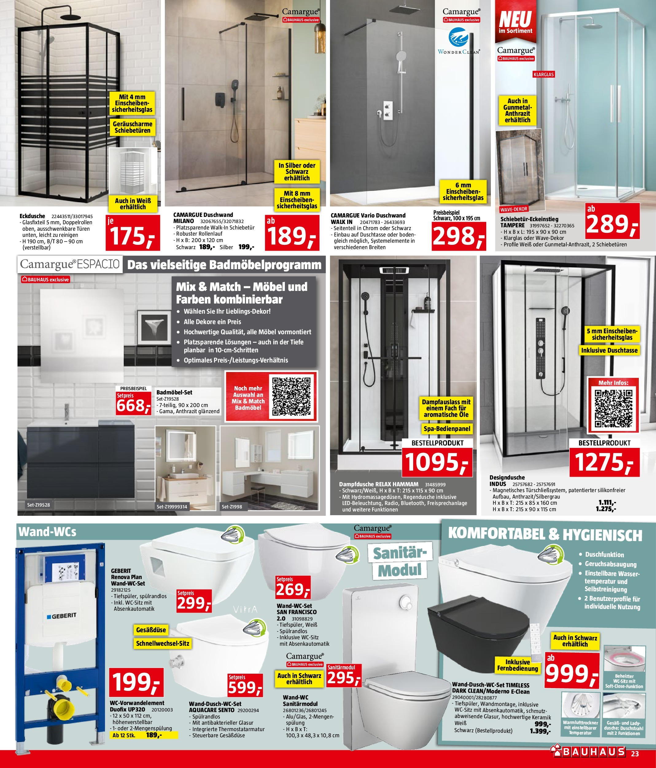 Bauhaus Prospekt aktuell von 09.07.2025 - Aktuelle Angebote | Seite: 23 | Produkte: Wasser, Dusche, Spülung