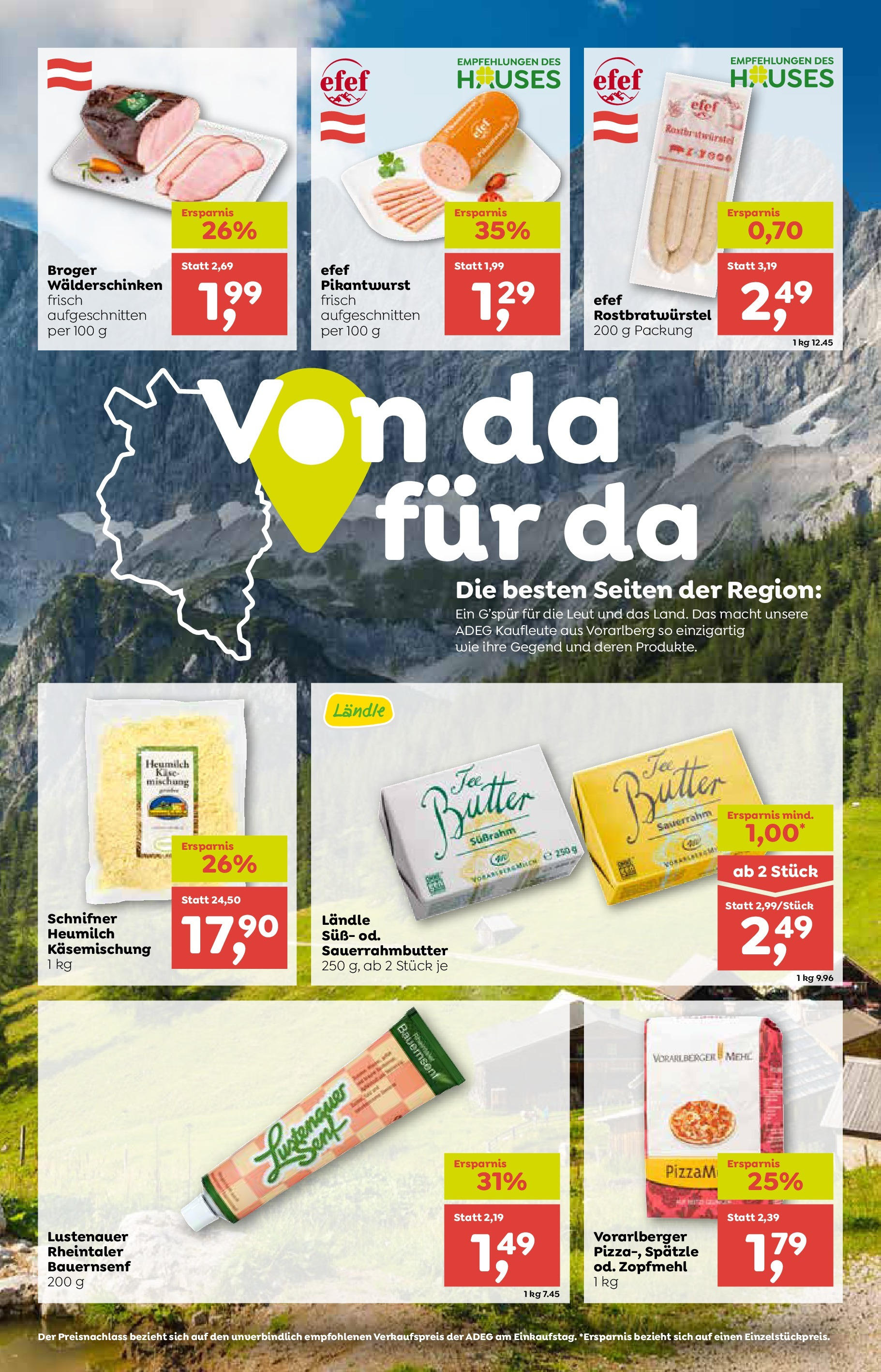 ADEG Sonntag, Laterns, Schoppernau von 03.07.2025 - Aktuelle Angebote | Seite: 6 | Produkte: Butter, Sauerrahm