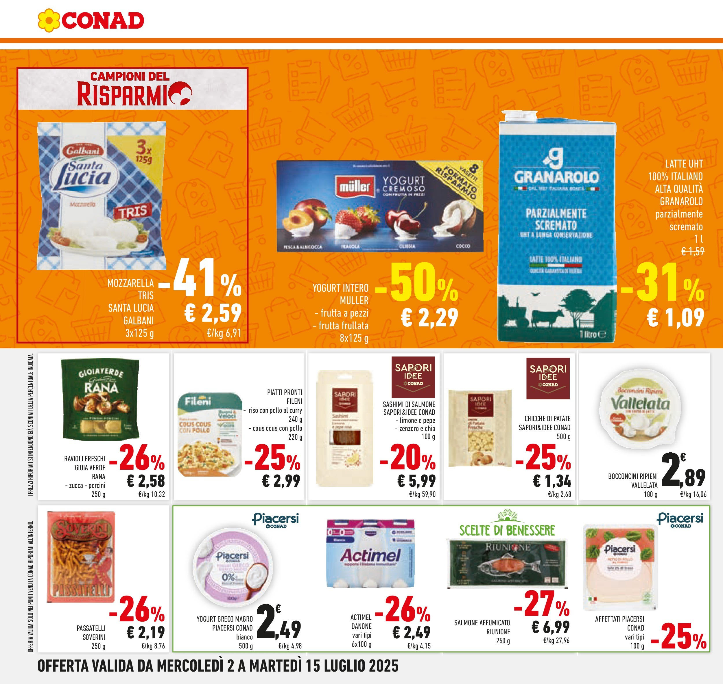 Volantino Conad dal 30/06/2025 > Anteprima - Luglio | Pagina: 16 | Prodotti: Yogurt, Pollo, Riso, Cous cous
