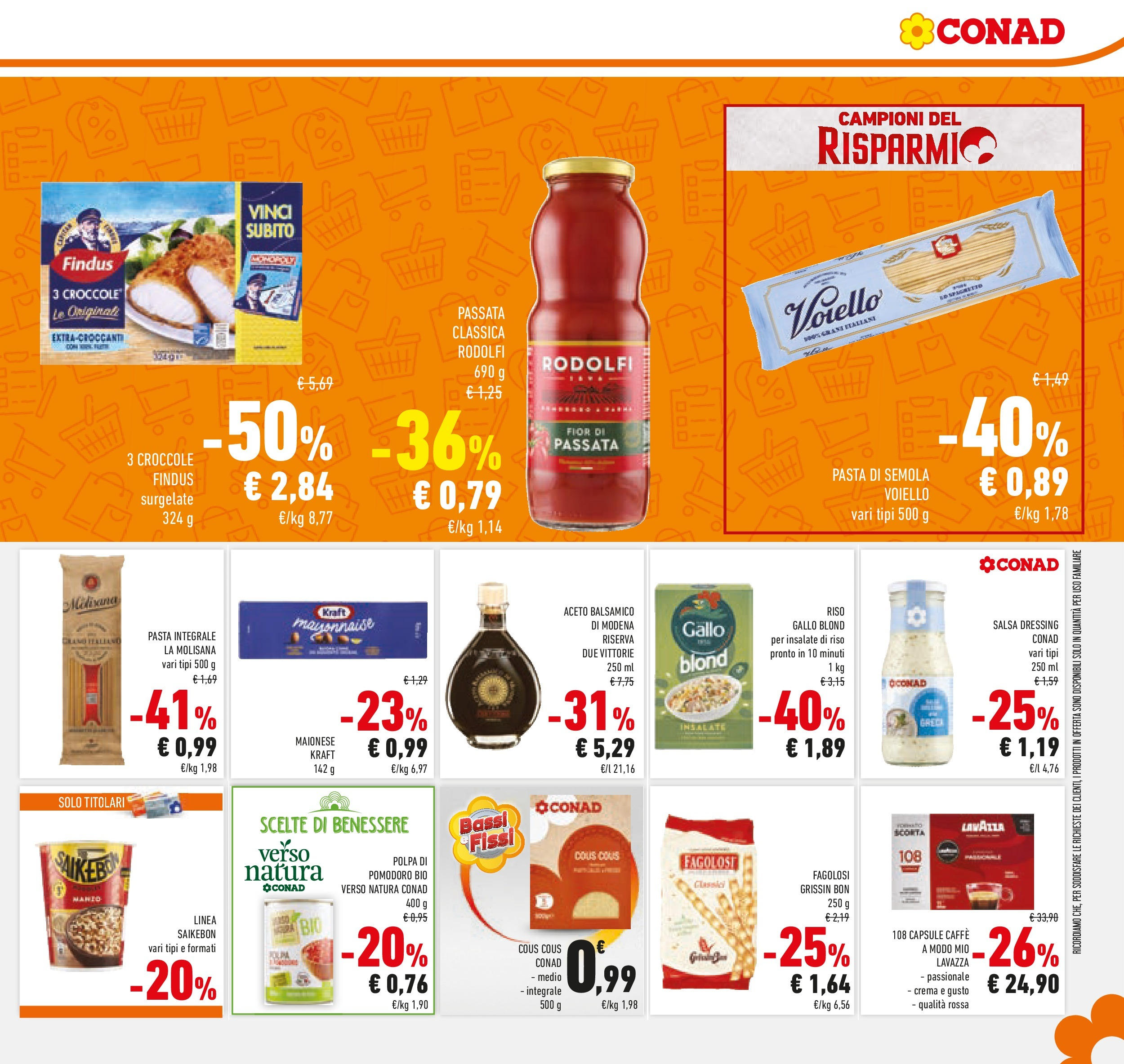Volantino Conad dal 30/06/2025 > Anteprima - Luglio | Pagina: 19 | Prodotti: Caffè, Pasta, Cous cous, Aceto