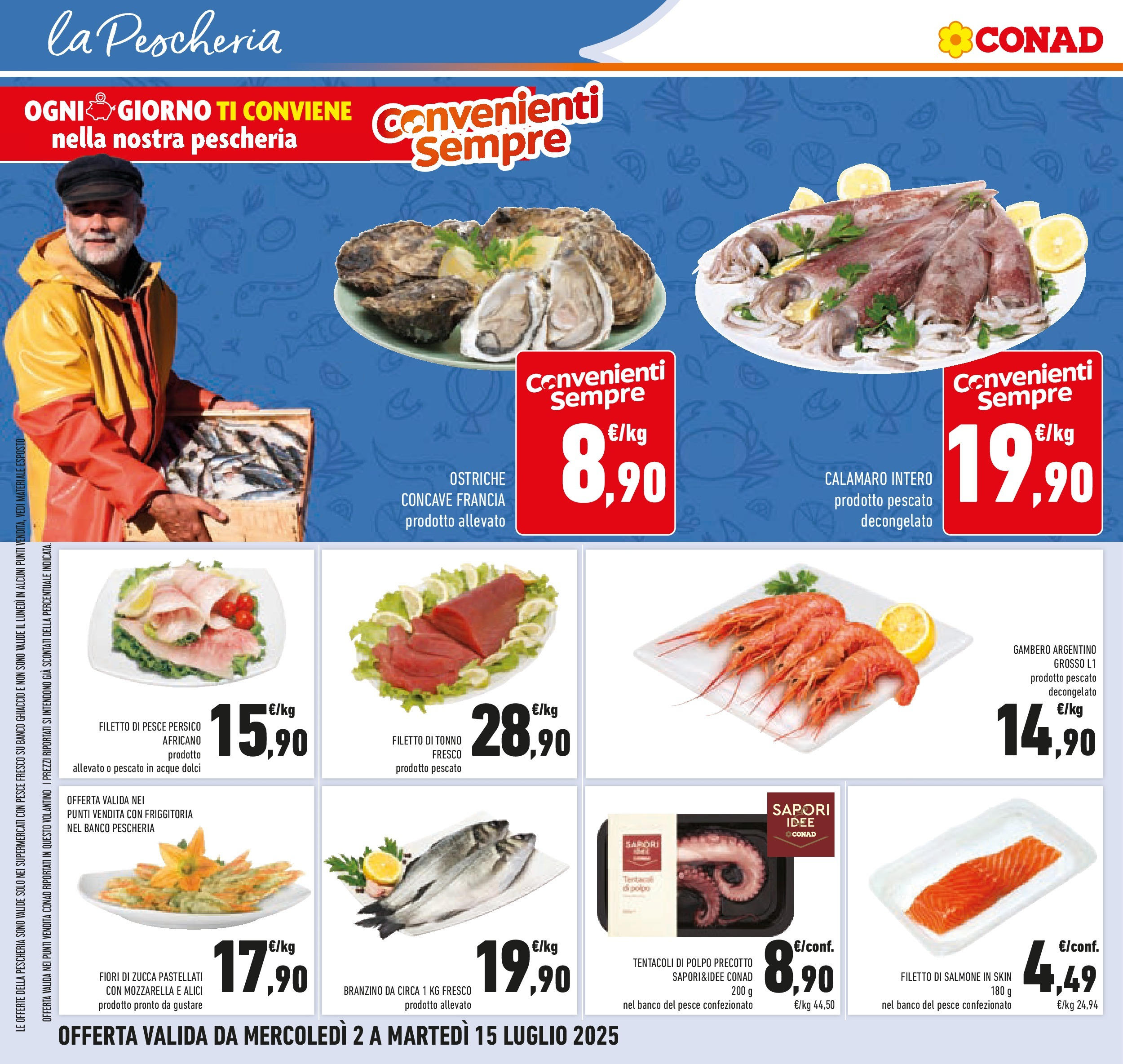 Volantino Conad dal 30/06/2025 > Anteprima - Luglio | Pagina: 14 | Prodotti: Pesce, Polpo, Mozzarella, Zucca