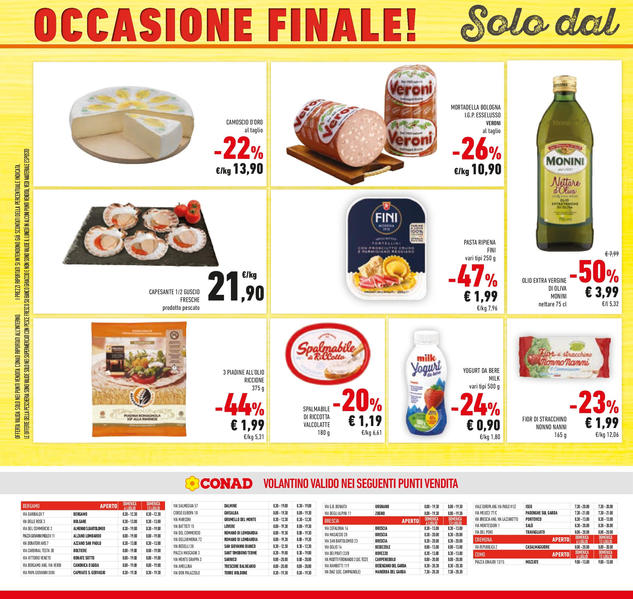 Volantino Conad dal 30/06/2025 > Anteprima - Luglio | Pagina: 36 | Prodotti: Yogurt, Pesce, Pasta, Olio extra vergine