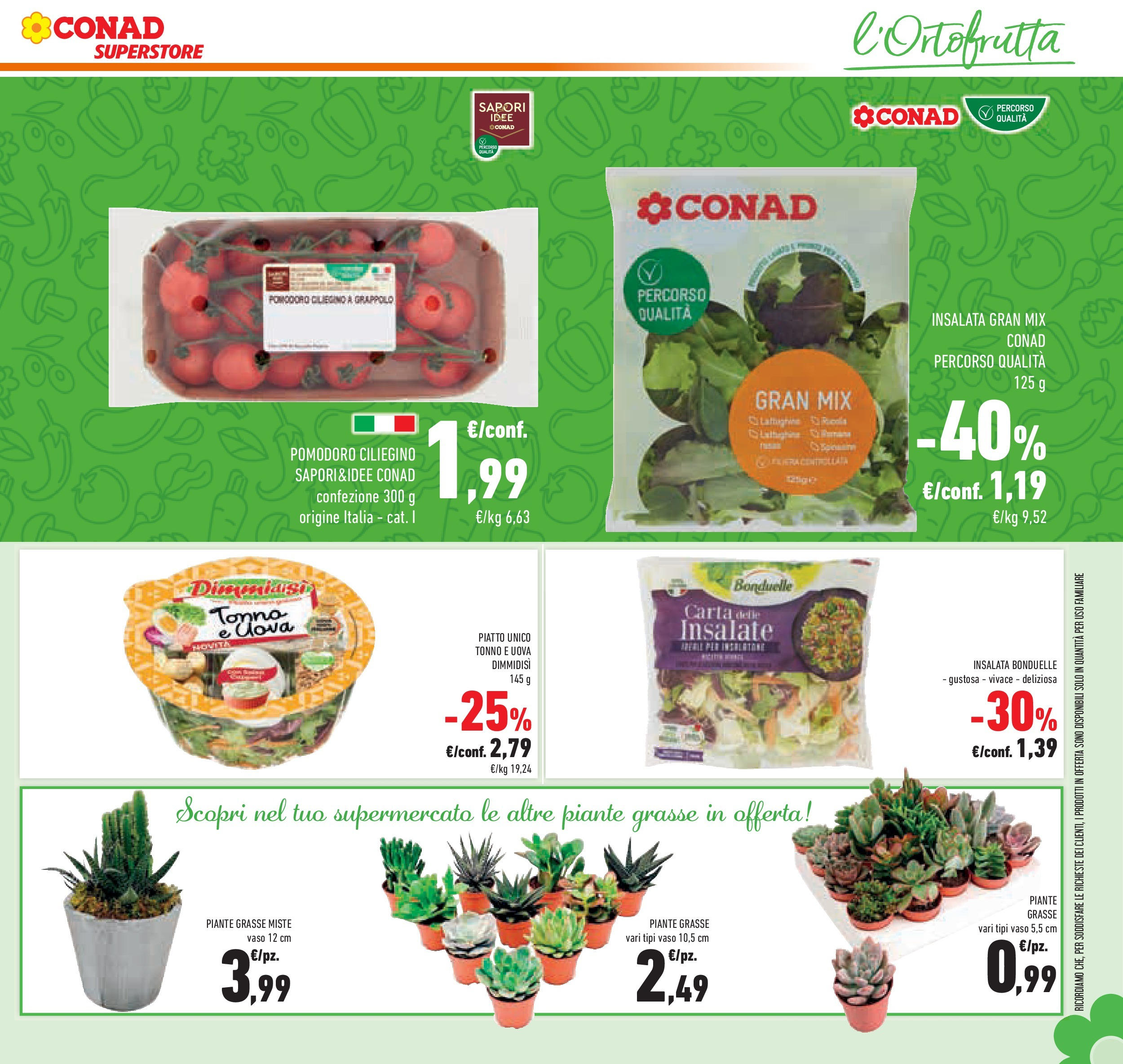 Volantino Conad dal 01/07/2025 > Anteprima - Luglio | Pagina: 7 | Prodotti: Uova, Insalata, Pomodoro, Piatto
