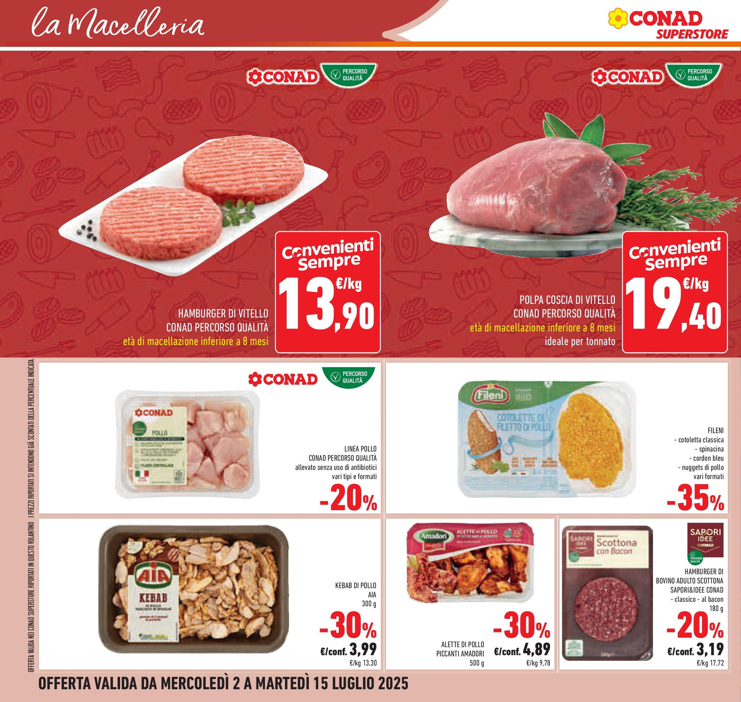 Volantino Conad dal 01/07/2025 > Anteprima - Luglio | Pagina: 10 | Prodotti: Bovino, Pollo, Nuggets, Vitello