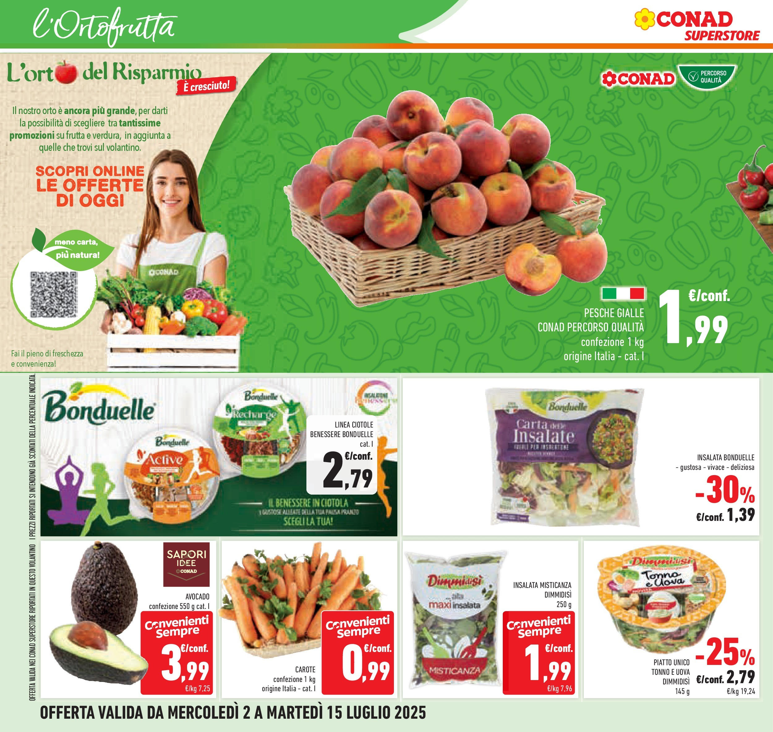 Volantino Conad dal 01/07/2025 > Anteprima - Luglio | Pagina: 26 | Prodotti: Misticanza, Insalata, Carote, Piatto