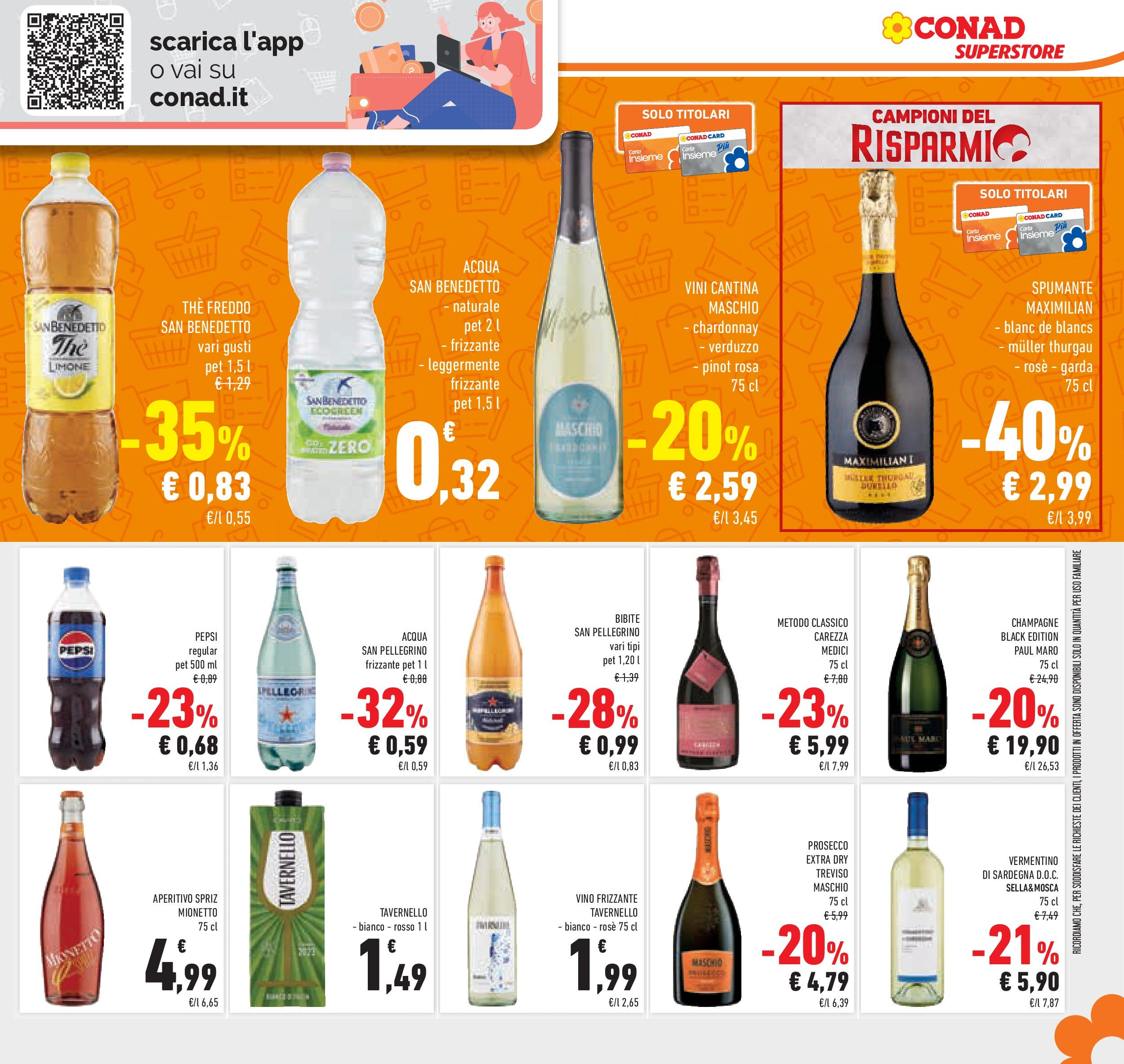 Volantino Conad dal 01/07/2025 > Anteprima - Luglio | Pagina: 25 | Prodotti: Acqua, Vino, Spumante, Bibite