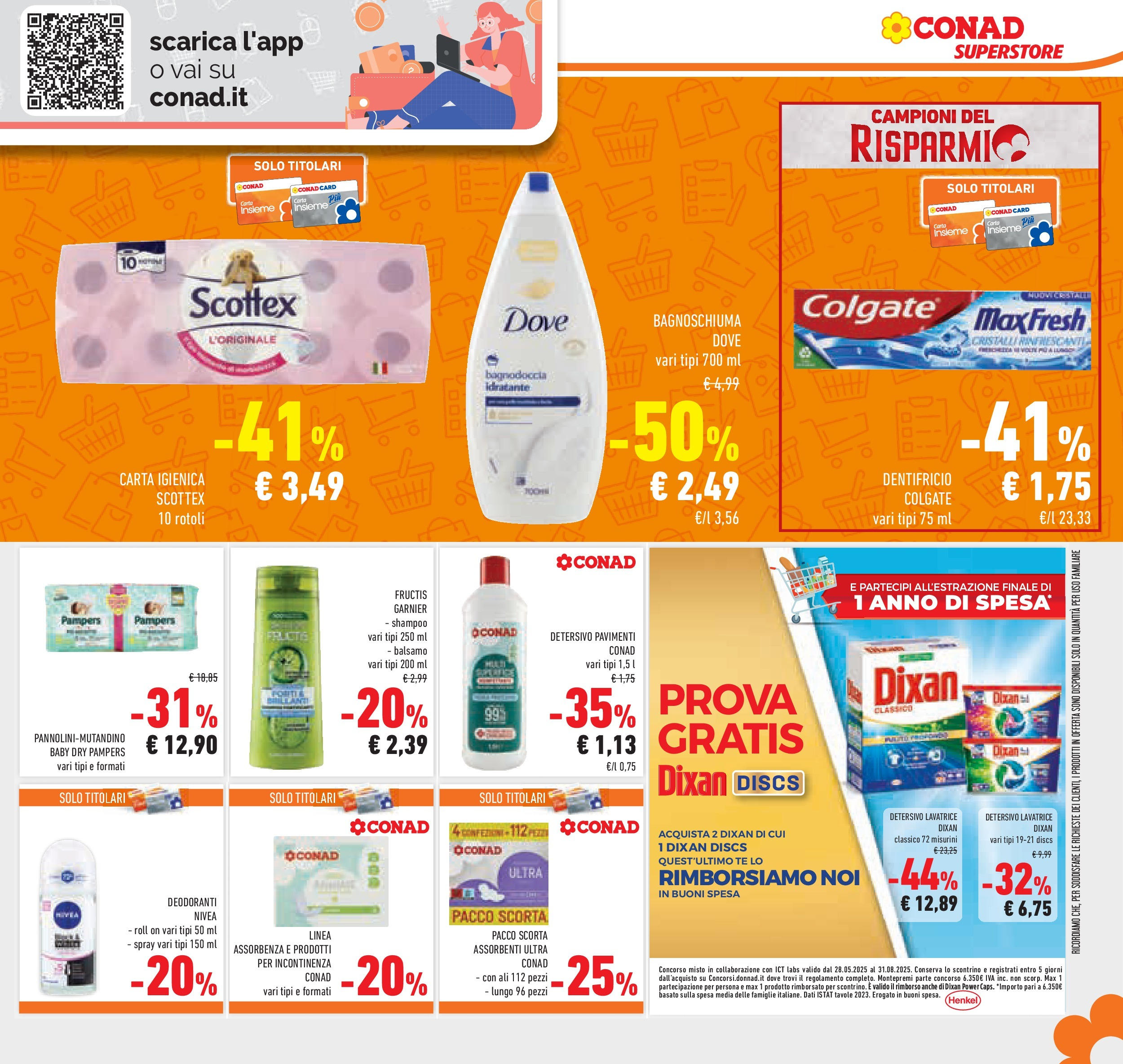 Volantino Conad dal 01/07/2025 > Anteprima - Luglio | Pagina: 29 | Prodotti: Shampoo, Balsamo, Dentifricio, Pampers