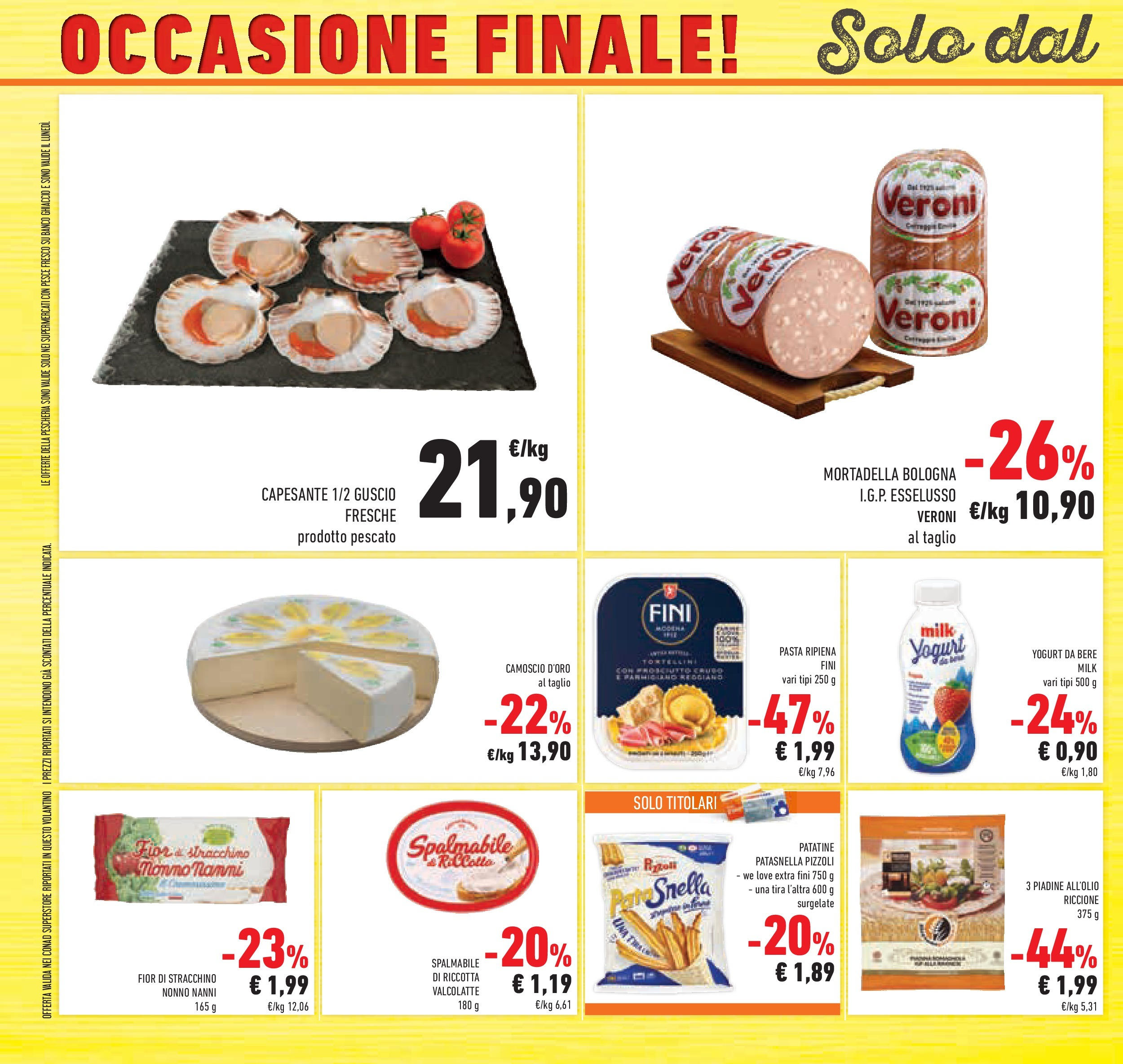 Volantino Conad dal 01/07/2025 > Anteprima - Luglio | Pagina: 48 | Prodotti: Yogurt, Pesce, Pasta, Parmigiano reggiano