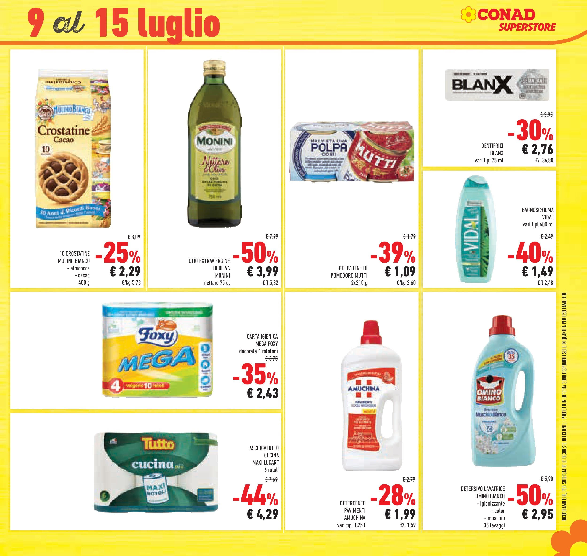Volantino Conad dal 01/07/2025 > Anteprima - Luglio | Pagina: 49 | Prodotti: Olio, Olive, Lavatrice, Asciugatutto