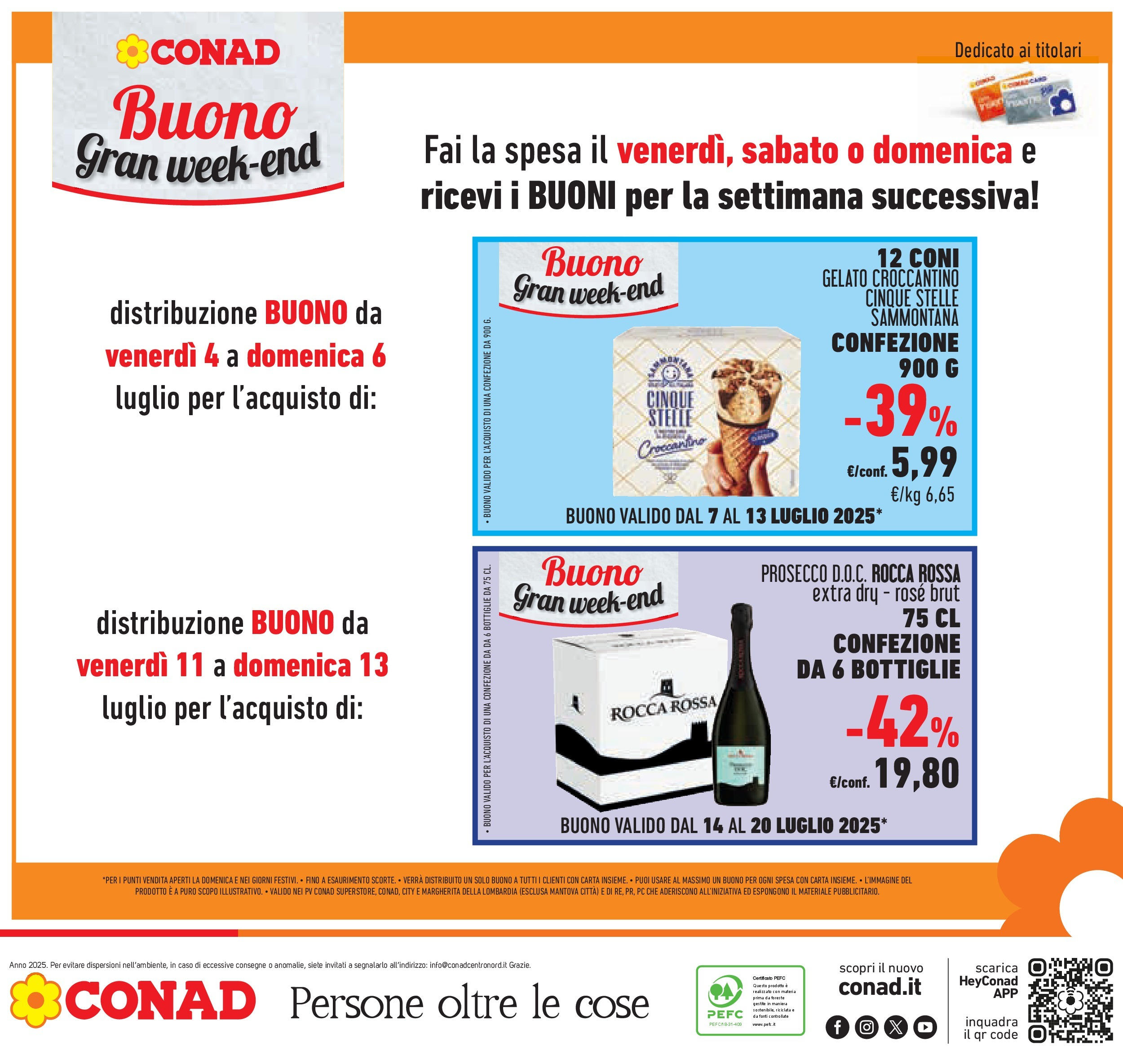 Volantino Conad dal 01/07/2025 > Anteprima - Luglio | Pagina: 50 | Prodotti: Prosecco, Gelato, PC