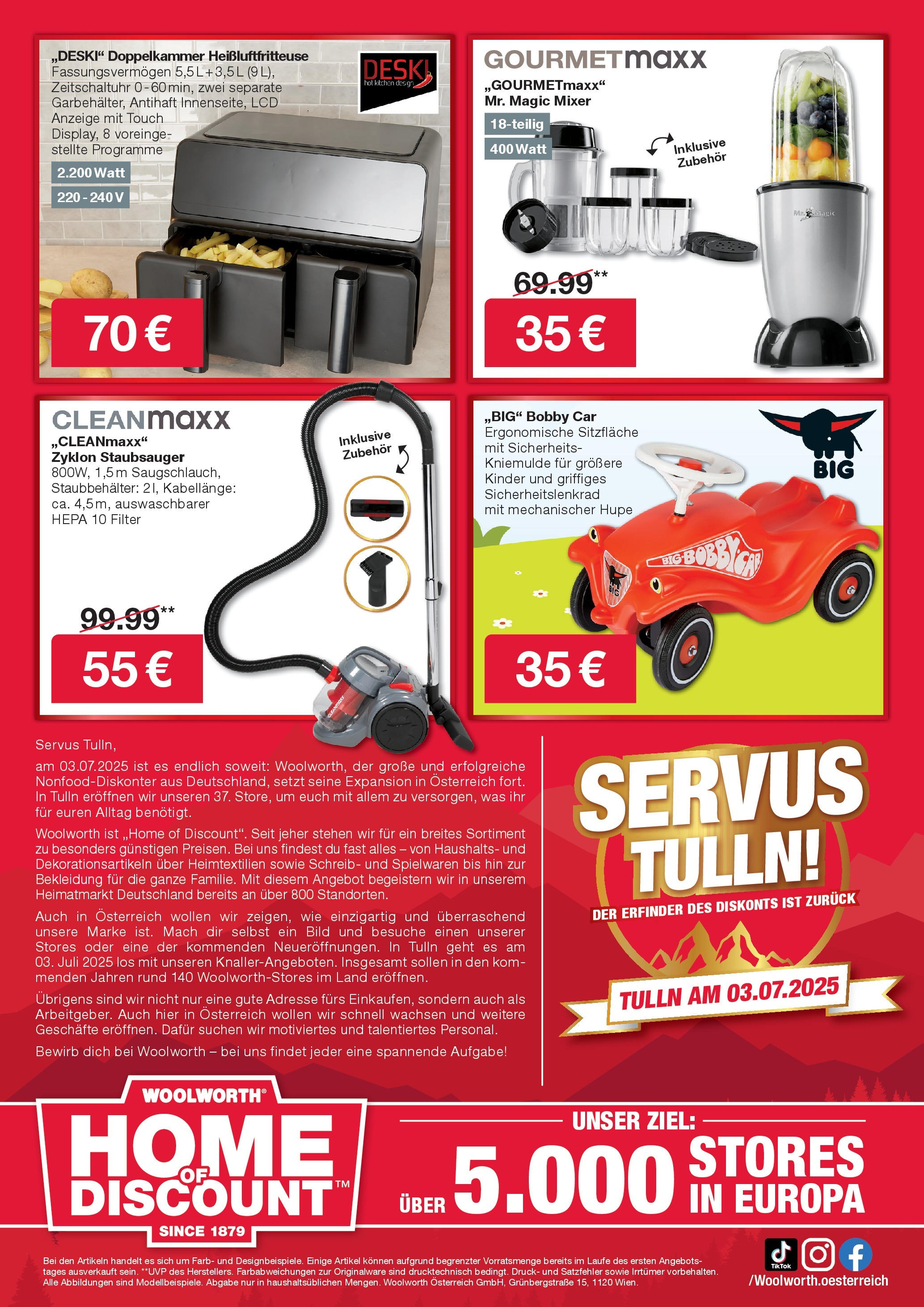 Woolworth Servus Tulln! von 30.06.2025 - Aktuelle Angebote | Seite: 8 | Produkte: Bekleidung, Staubsauger, Mixer