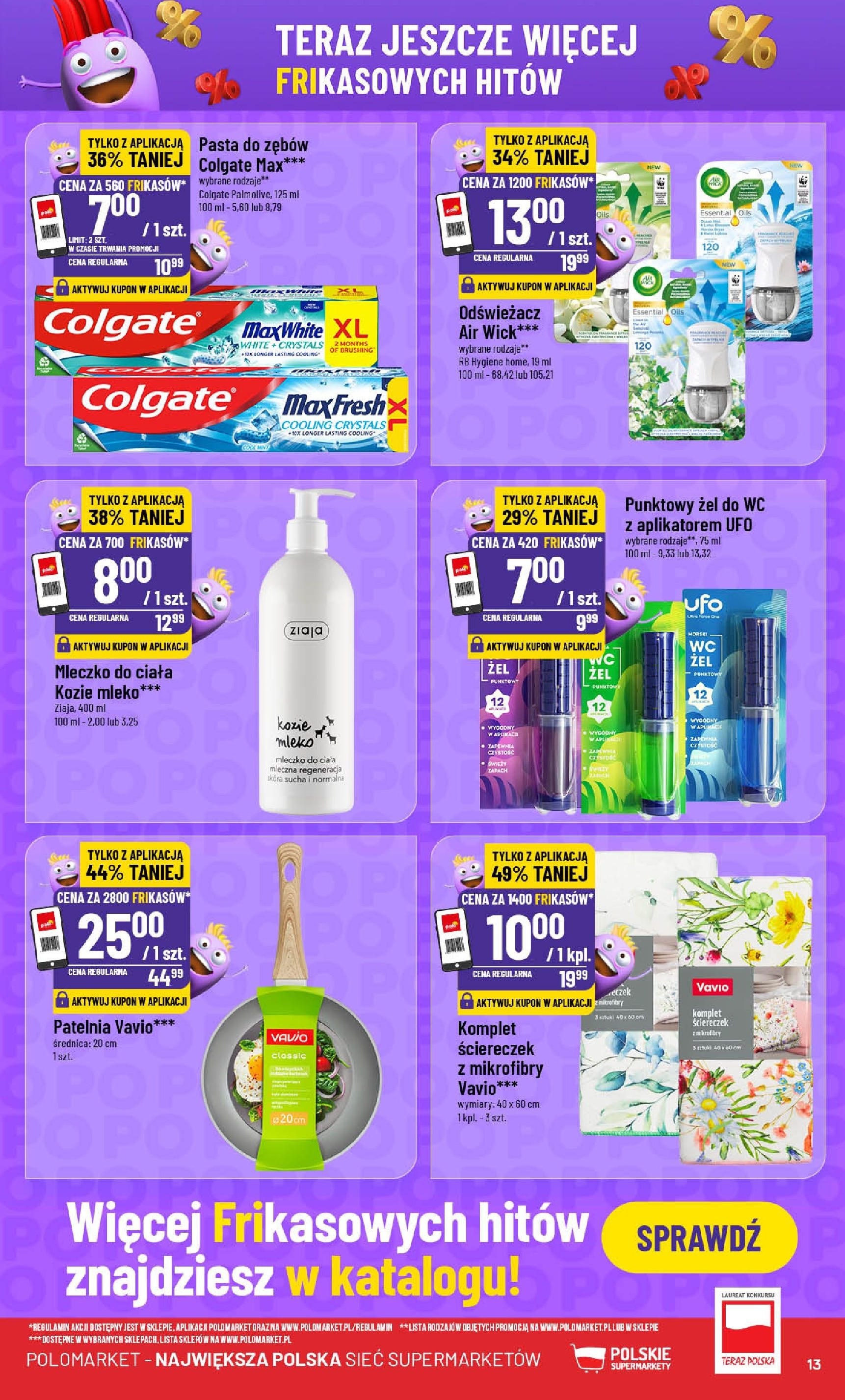 POLOmarket gazetka od jutra (02.07.2025) | Nowa PDF | Strona: 13 | Produkty: Odświeżacz, Mleko, Mleczko do ciała, Patelnia POLOmarket gazetka od jutra (02.07.2025) - Nowa PDF | Strona: 13 | Produkty: Odświeżacz, Mleko, Mleczko do ciała, Patelnia