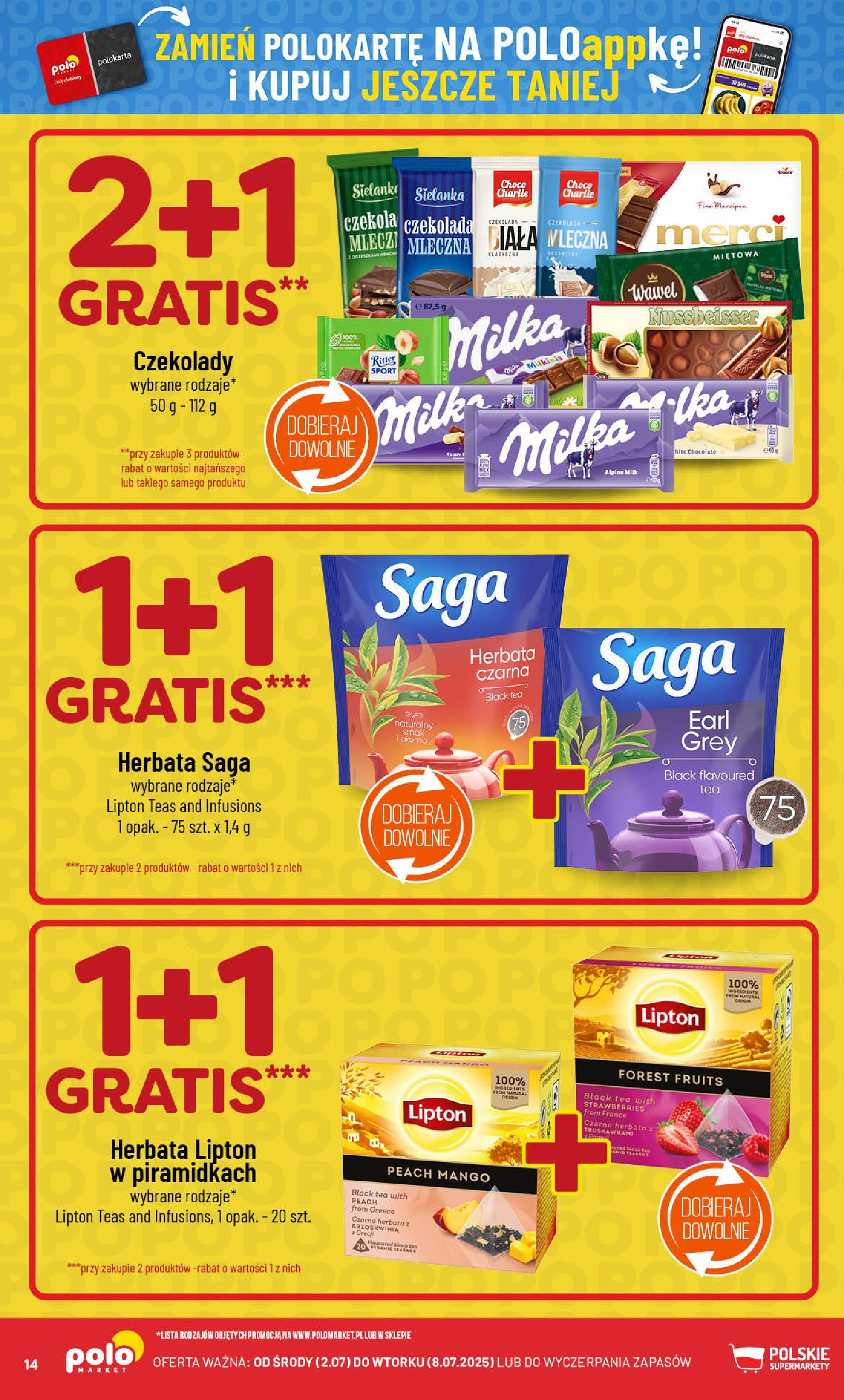 POLOmarket gazetka od jutra (02.07.2025) | Nowa PDF | Strona: 14 | Produkty: Mango, Brzoskwinia, Milka, Herbata lipton POLOmarket gazetka od jutra (02.07.2025) - Nowa PDF | Strona: 14 | Produkty: Mango, Brzoskwinia, Milka, Herbata lipton
