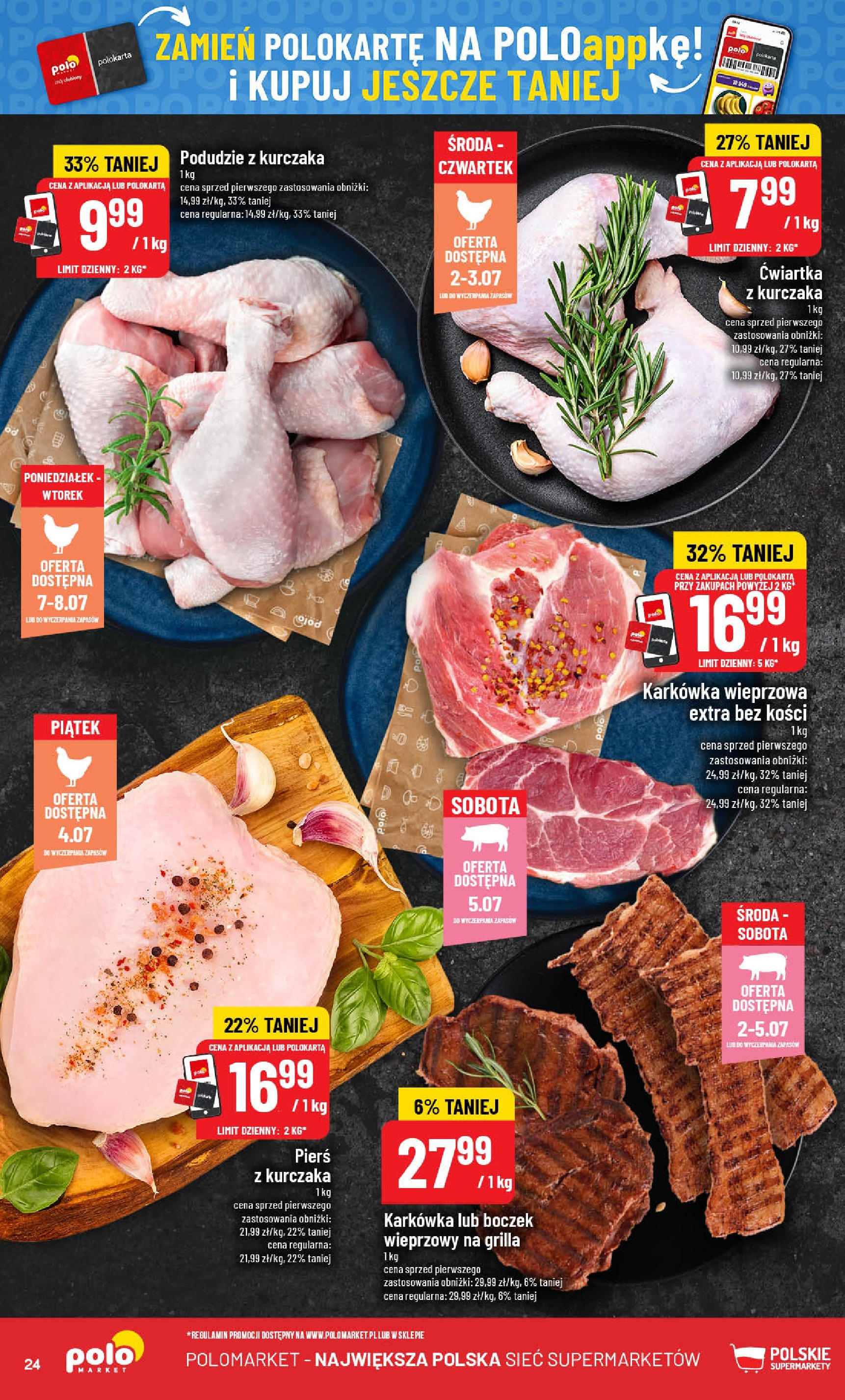 POLOmarket gazetka od jutra (02.07.2025) | Nowa PDF | Strona: 24 | Produkty: Pierś z kurczaka, Podudzie z kurczaka, Boczek wieprzowy, Grill POLOmarket gazetka od jutra (02.07.2025) - Nowa PDF | Strona: 24 | Produkty: Pierś z kurczaka, Podudzie z kurczaka, Boczek wieprzowy, Grill