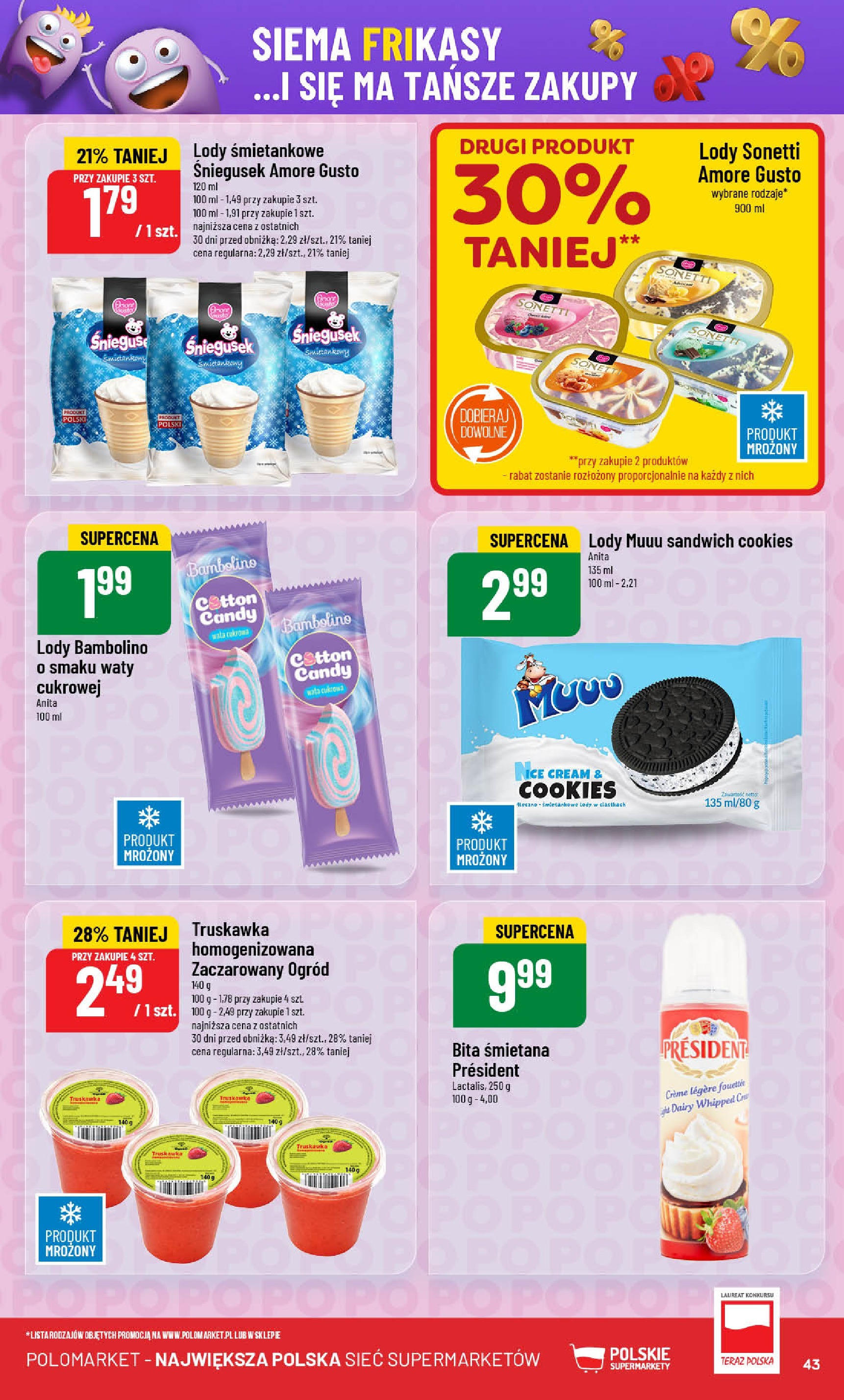 POLOmarket gazetka od jutra (02.07.2025) | Nowa PDF | Strona: 43 | Produkty: Sandwich, Śmietana, Lody POLOmarket gazetka od jutra (02.07.2025) - Nowa PDF | Strona: 43 | Produkty: Sandwich, Śmietana, Lody