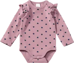ALANA Body Langarm Pro Climate mit Herz-Muster, lila, Gr. 86/92