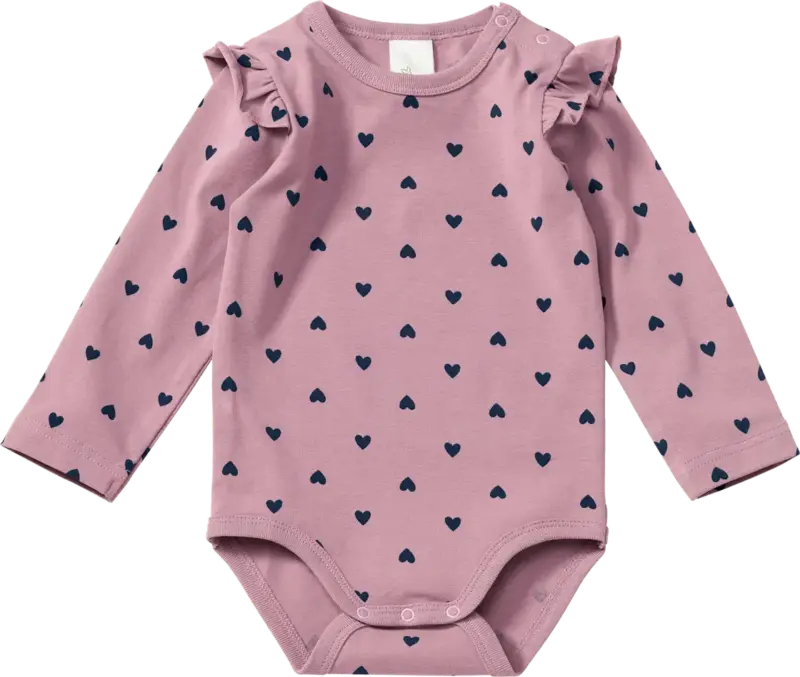 ALANA Body Langarm Pro Climate mit Herz-Muster, lila, Gr. 86/92