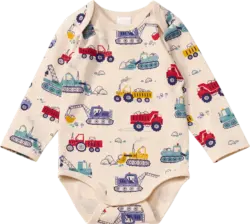 ALANA Body Langarm Pro Climate mit Baustellenfahrzeug-Muster, beige, Gr. 86/92