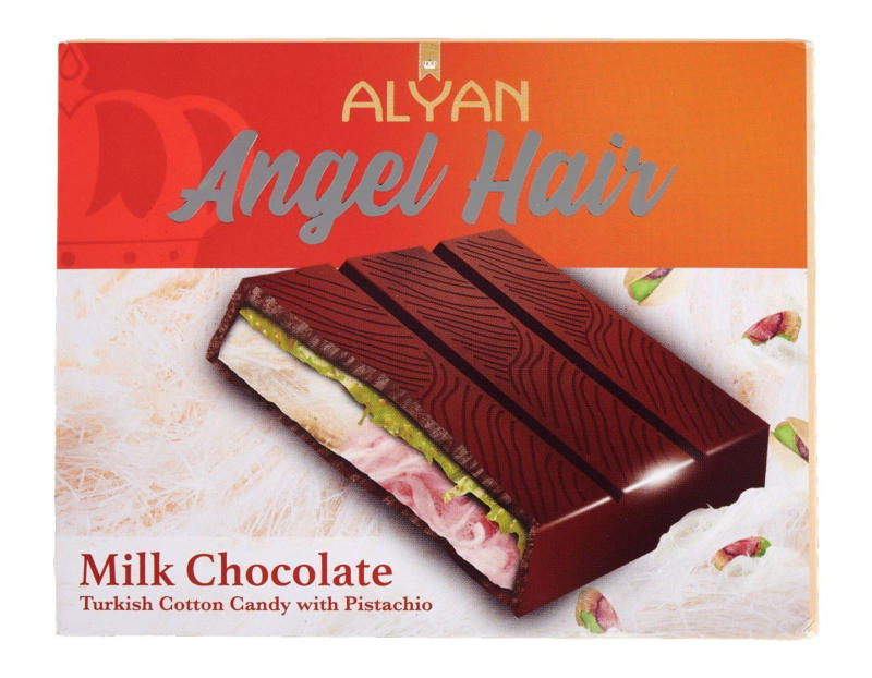ALYAN ANGEL HAIR Млечен шоколад с пишмание и шамфъстък