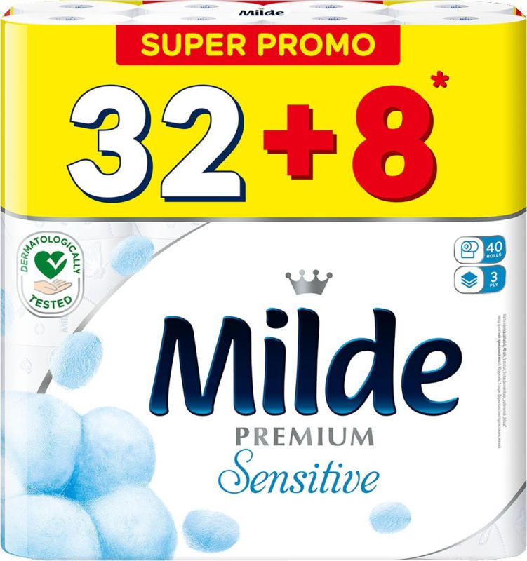 Milde тоал. Хартия 3 пластова, 32+8бр.