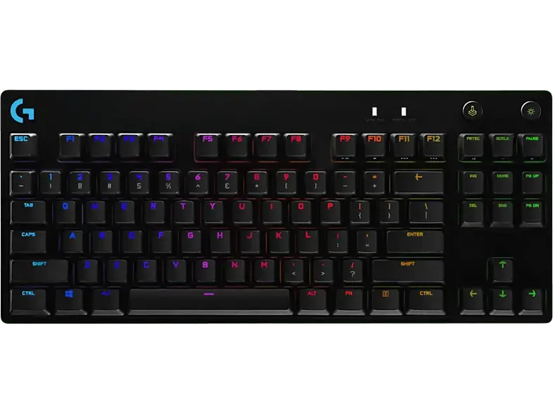 LOGITECH G pro Lightsync Kabelgebundene RGB mechanische Gaming Tastatur mit GX Blue Switches (Clicky), RGB, DEU (Qwertz), Schwarz