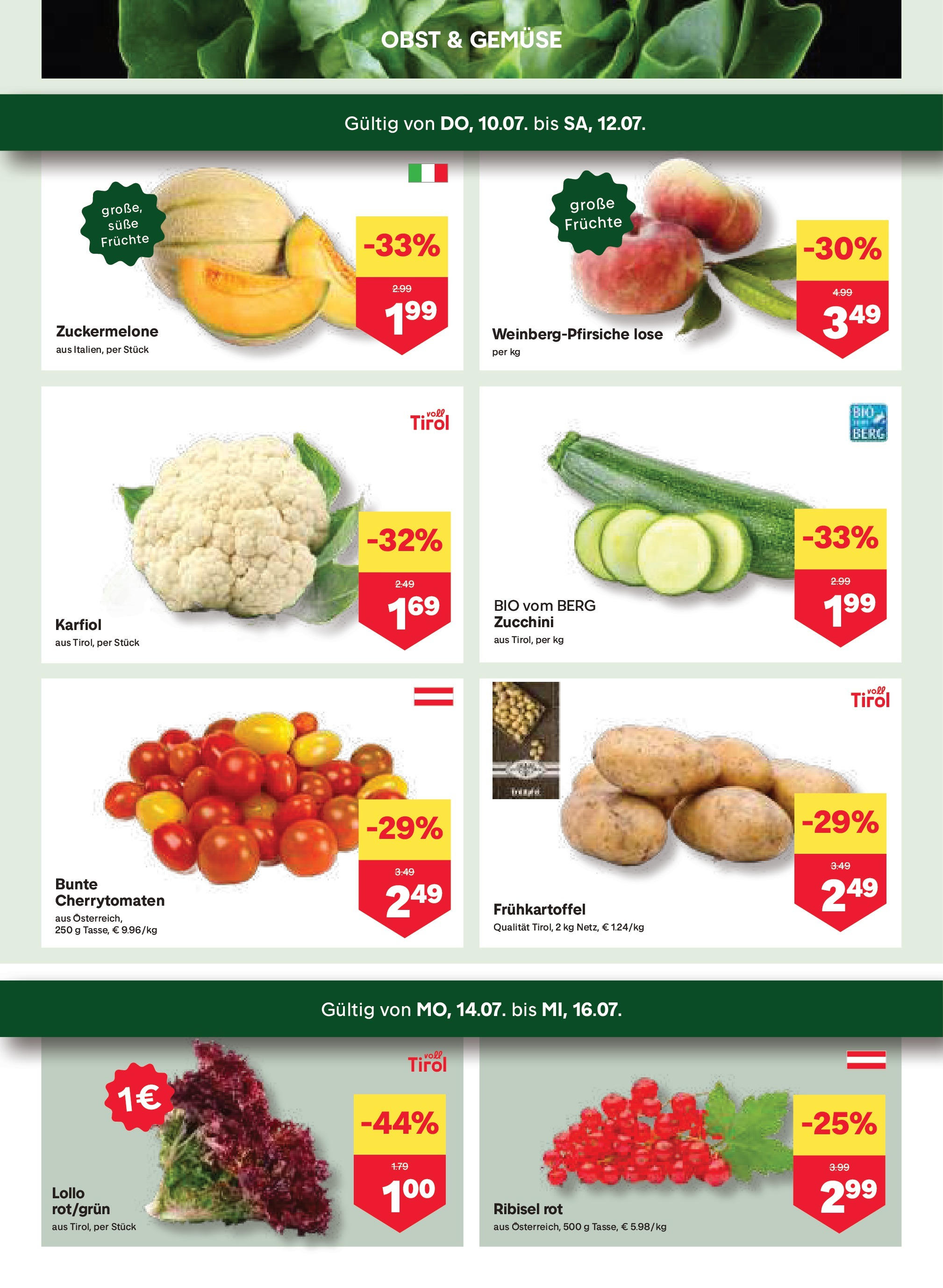 MPREIS Mittelberg von 09.07.2025 - Aktuelle Angebote | Seite: 2 | Produkte: Gemüse, Obst