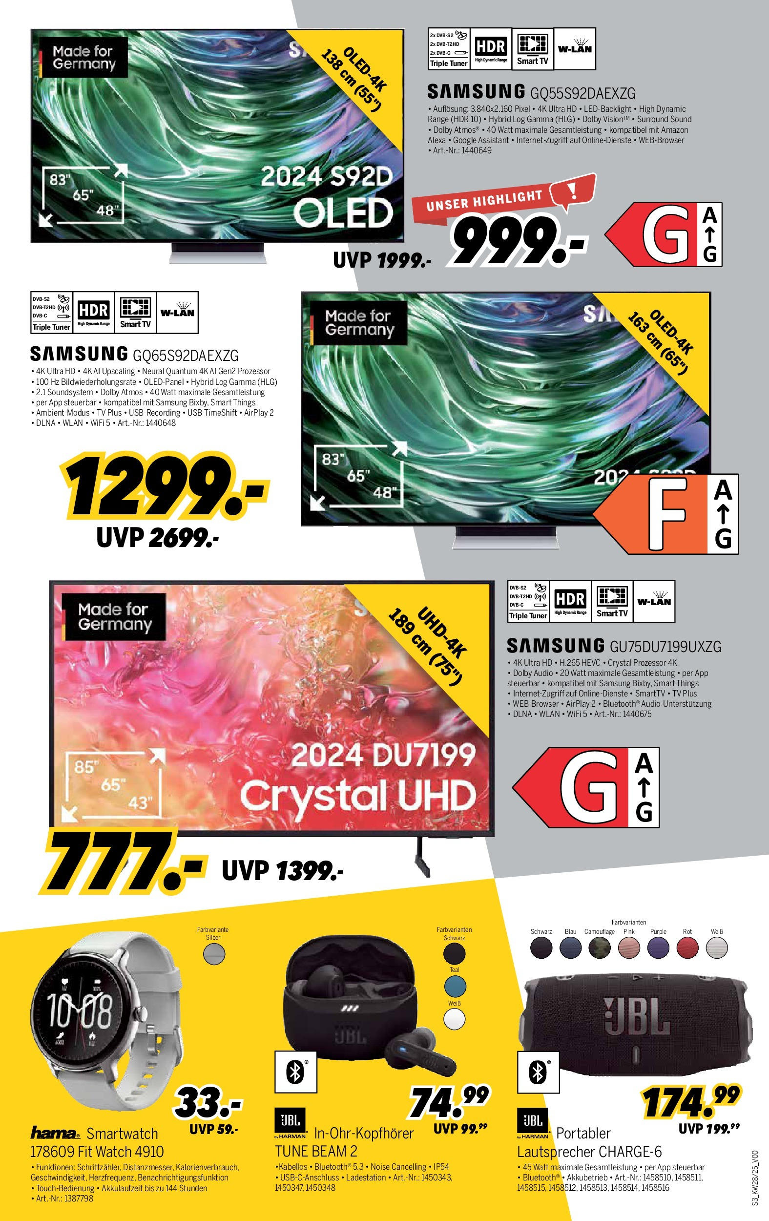 Medimax Prospekt 	 (ab 05.07.2025) zum Blättern | Seite: 3 | Produkte: Samsung, Smart TV, TV, Audio
