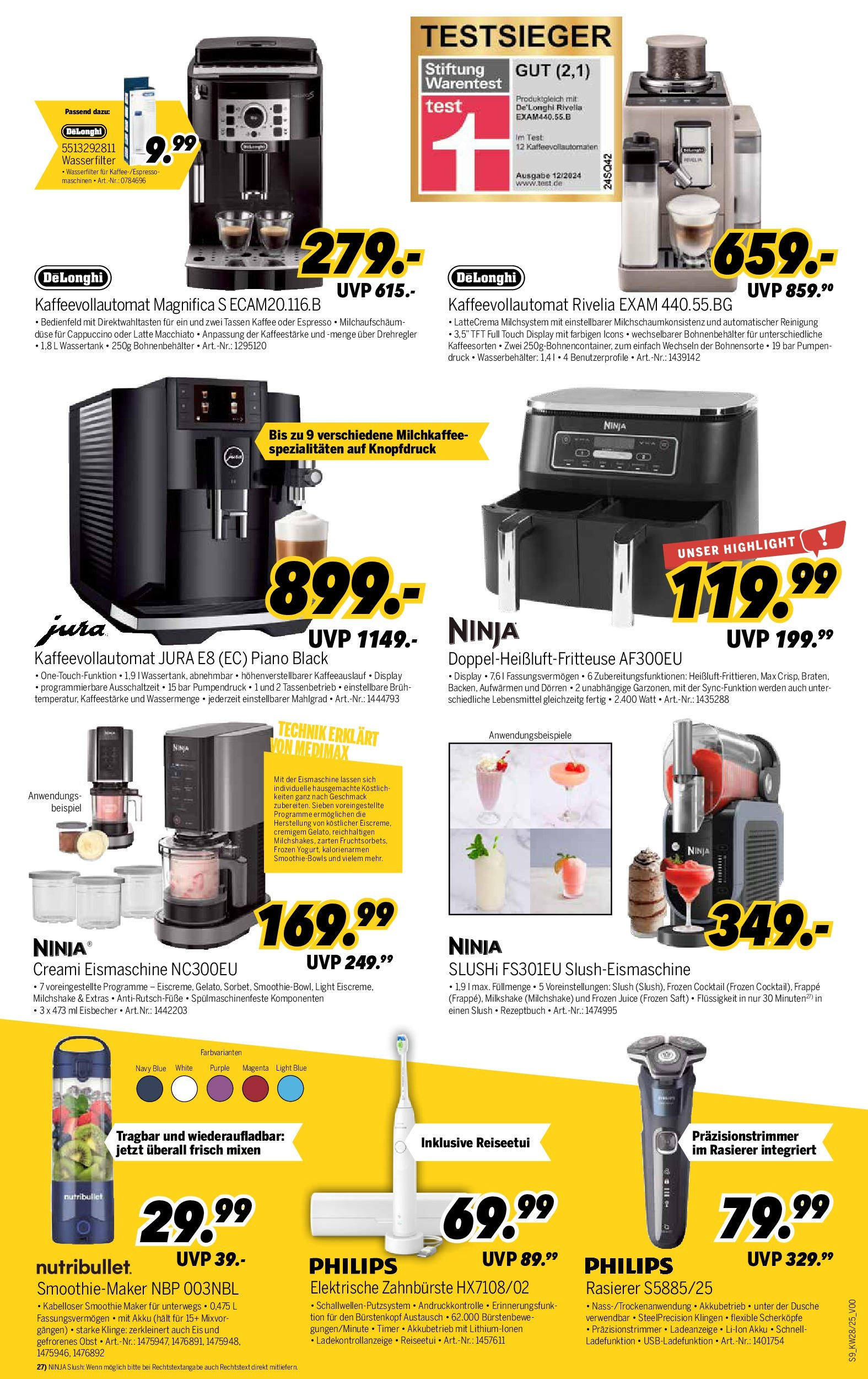 Medimax Prospekt 	 (ab 05.07.2025) zum Blättern | Seite: 9 | Produkte: Jura, Dusche, Obst, Eis