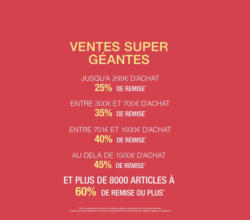 VENTES SUPER GÉANTES