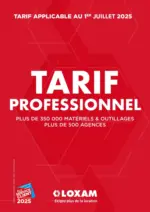 Loxam Tarifs professionnels - au 31.07.2025