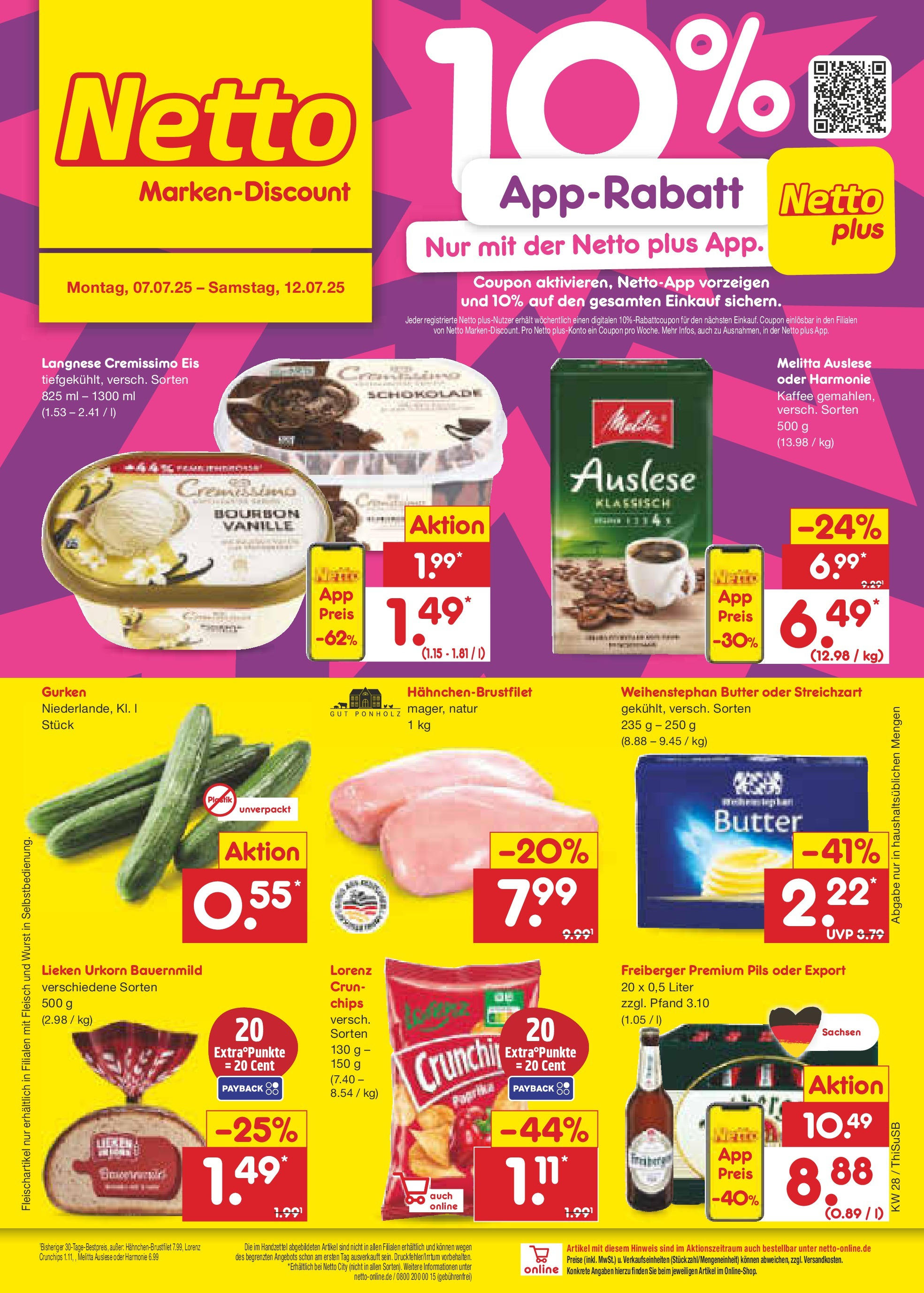 Netto Marken-Discount prospekt Pirna (ab 07.07.2025) » Angebote | Seite: 1 | Produkte: Melitta kaffee, Schokolade, Lorenz crunchips, Fleisch Netto Marken-Discount prospekt Pirna (ab 07.07.2025) » Angebote | Seite: 1 | Produkte: Melitta kaffee, Schokolade, Lorenz crunchips, Fleisch