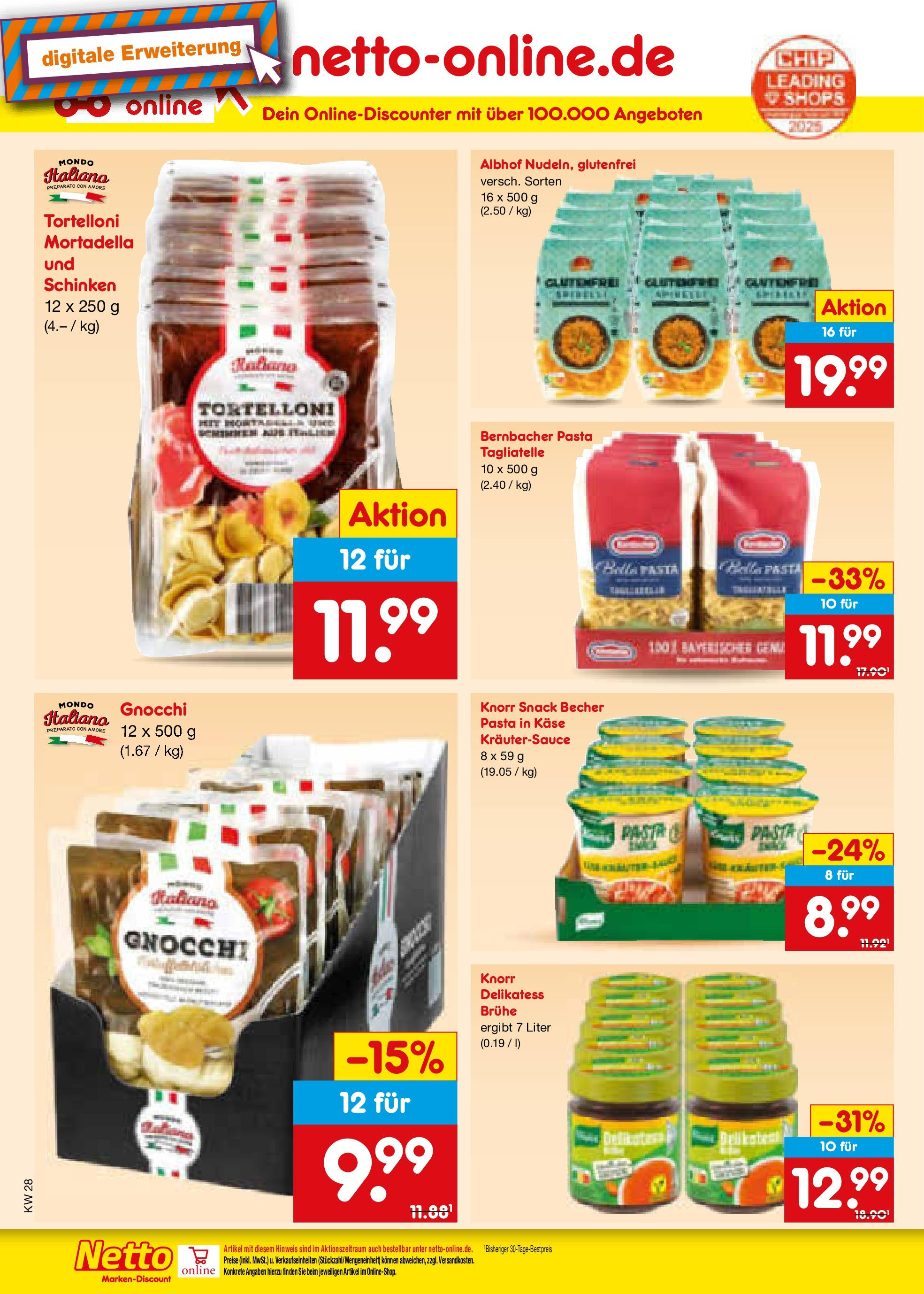 Netto Marken-Discount prospekt Stadtlohn (ab 07.07.2025) » Angebote | Seite: 26 | Produkte: Käse, Knorr, Pasta, Schinken Netto Marken-Discount prospekt Stadtlohn (ab 07.07.2025) » Angebote | Seite: 26 | Produkte: Käse, Knorr, Pasta, Schinken