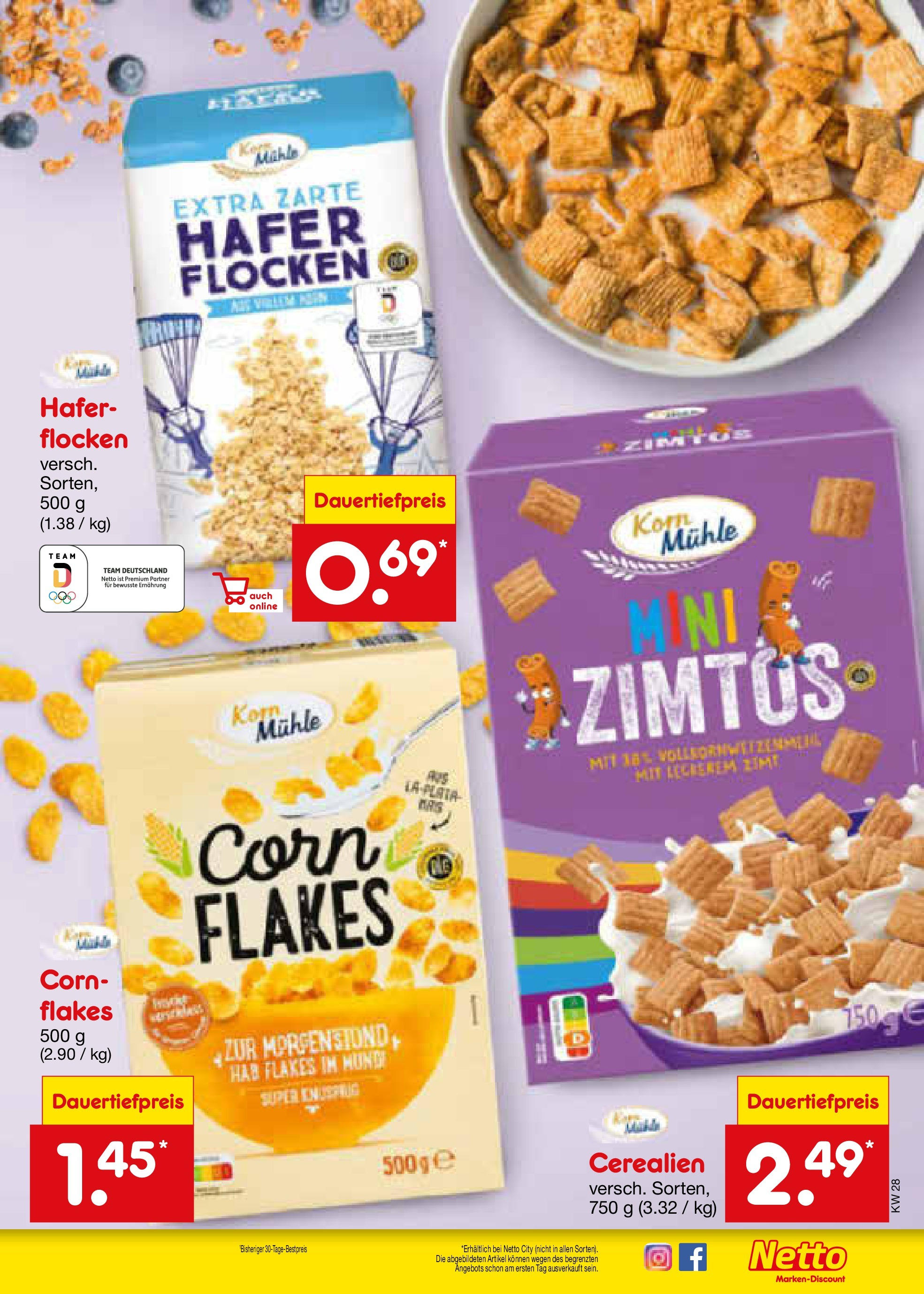 Netto Marken-Discount prospekt Stadtlohn (ab 07.07.2025) » Angebote | Seite: 29 | Produkte: Mühle, Flocken Netto Marken-Discount prospekt Stadtlohn (ab 07.07.2025) » Angebote | Seite: 29 | Produkte: Mühle, Flocken