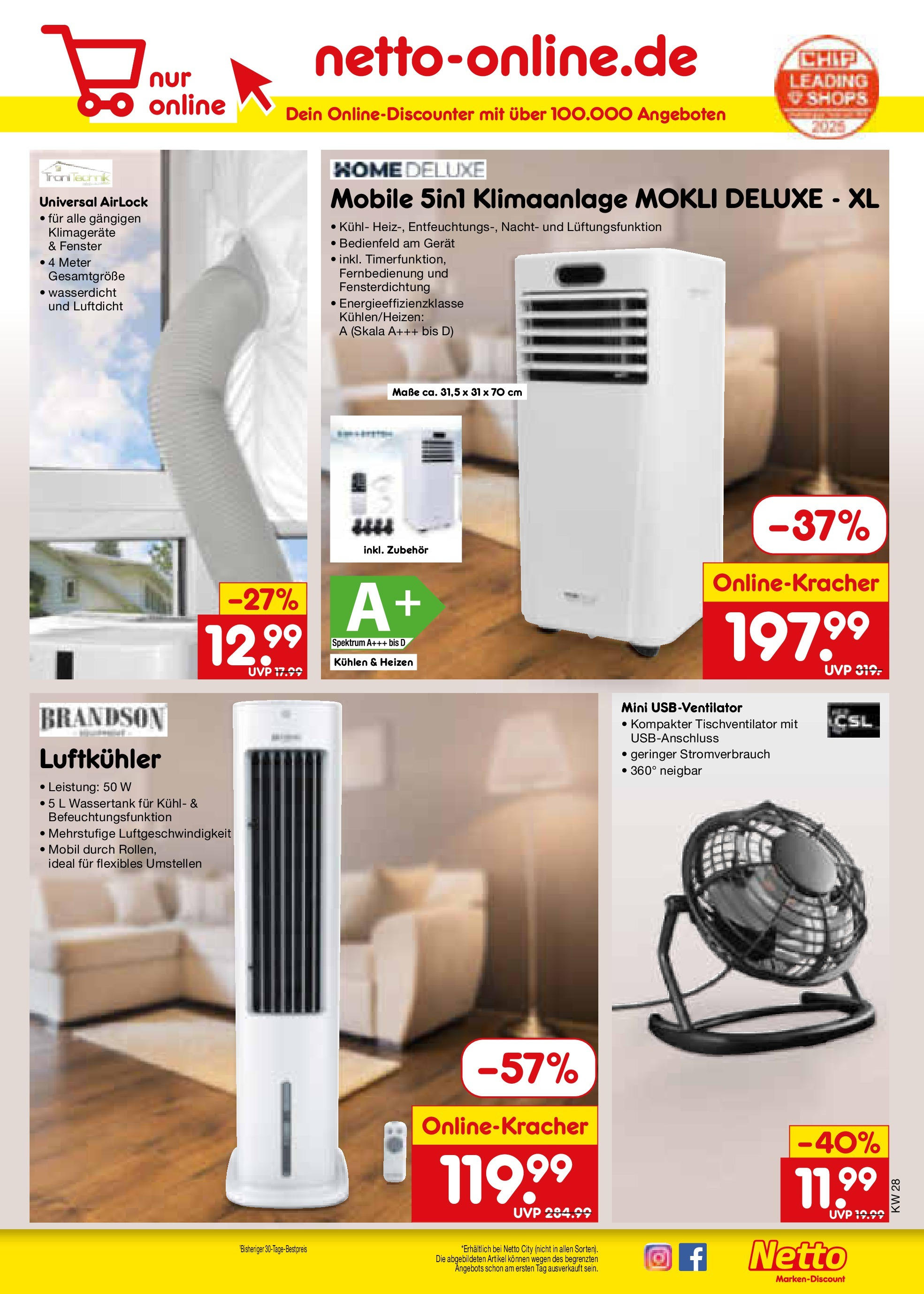 Netto Marken-Discount prospekt Stadtlohn (ab 07.07.2025) » Angebote | Seite: 43 | Produkte: USB, Klimaanlage Netto Marken-Discount prospekt Stadtlohn (ab 07.07.2025) » Angebote | Seite: 43 | Produkte: USB, Klimaanlage