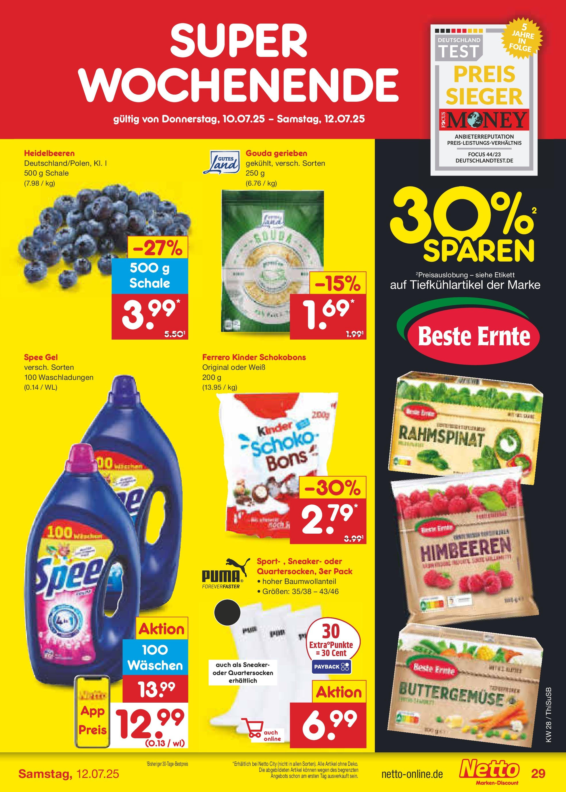 Netto Marken-Discount prospekt Pirna (ab 07.07.2025) » Angebote | Seite: 45 | Produkte: Himbeeren, Gouda, Heidelbeeren, Spee Netto Marken-Discount prospekt Pirna (ab 07.07.2025) » Angebote | Seite: 45 | Produkte: Himbeeren, Gouda, Heidelbeeren, Spee