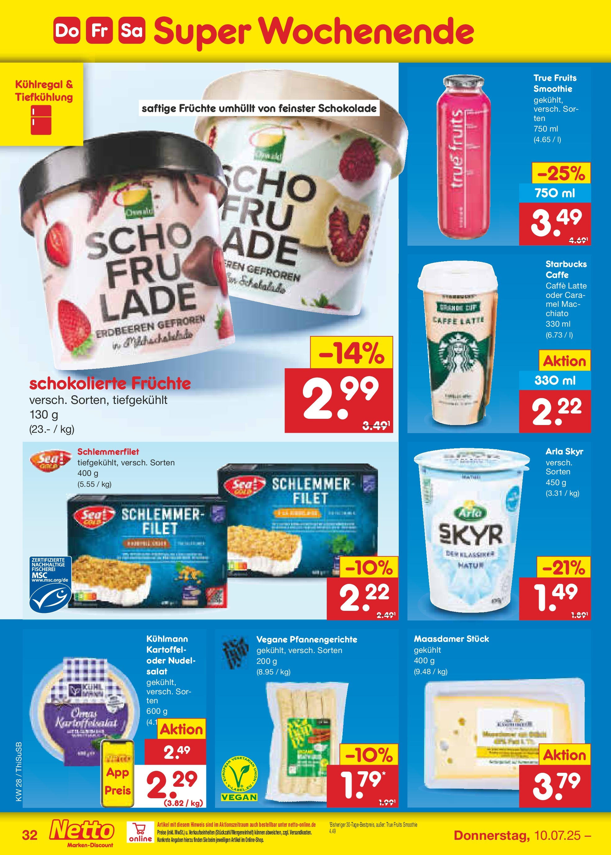 Netto Marken-Discount prospekt Pirna (ab 07.07.2025) » Angebote | Seite: 48 | Produkte: Starbucks, Skyr, Erdbeeren, Salat Netto Marken-Discount prospekt Pirna (ab 07.07.2025) » Angebote | Seite: 48 | Produkte: Starbucks, Skyr, Erdbeeren, Salat
