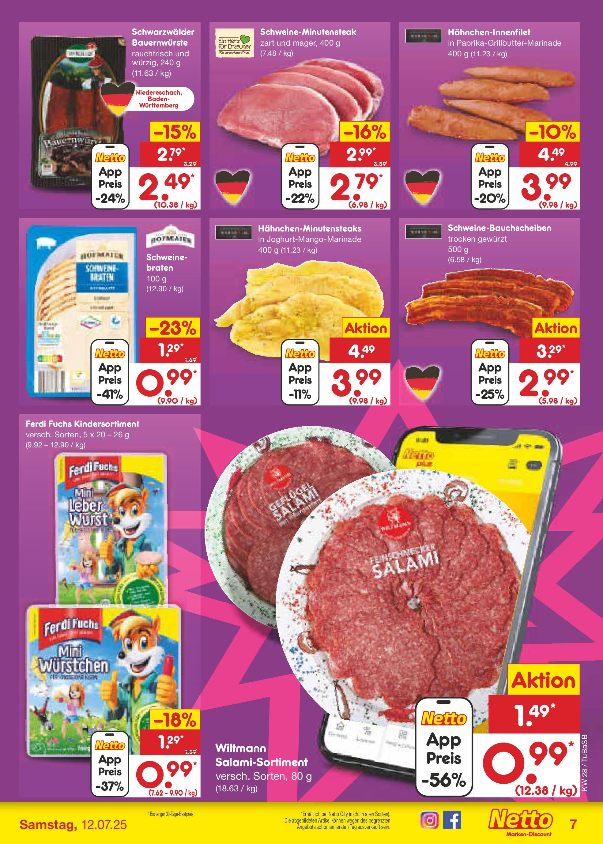 Netto Marken-Discount prospekt Lahr-Langenwinkel (ab 07.07.2025) » Angebote | Seite: 9 | Produkte: Wurst, Salami Netto Marken-Discount prospekt Lahr-Langenwinkel (ab 07.07.2025) » Angebote | Seite: 9 | Produkte: Wurst, Salami