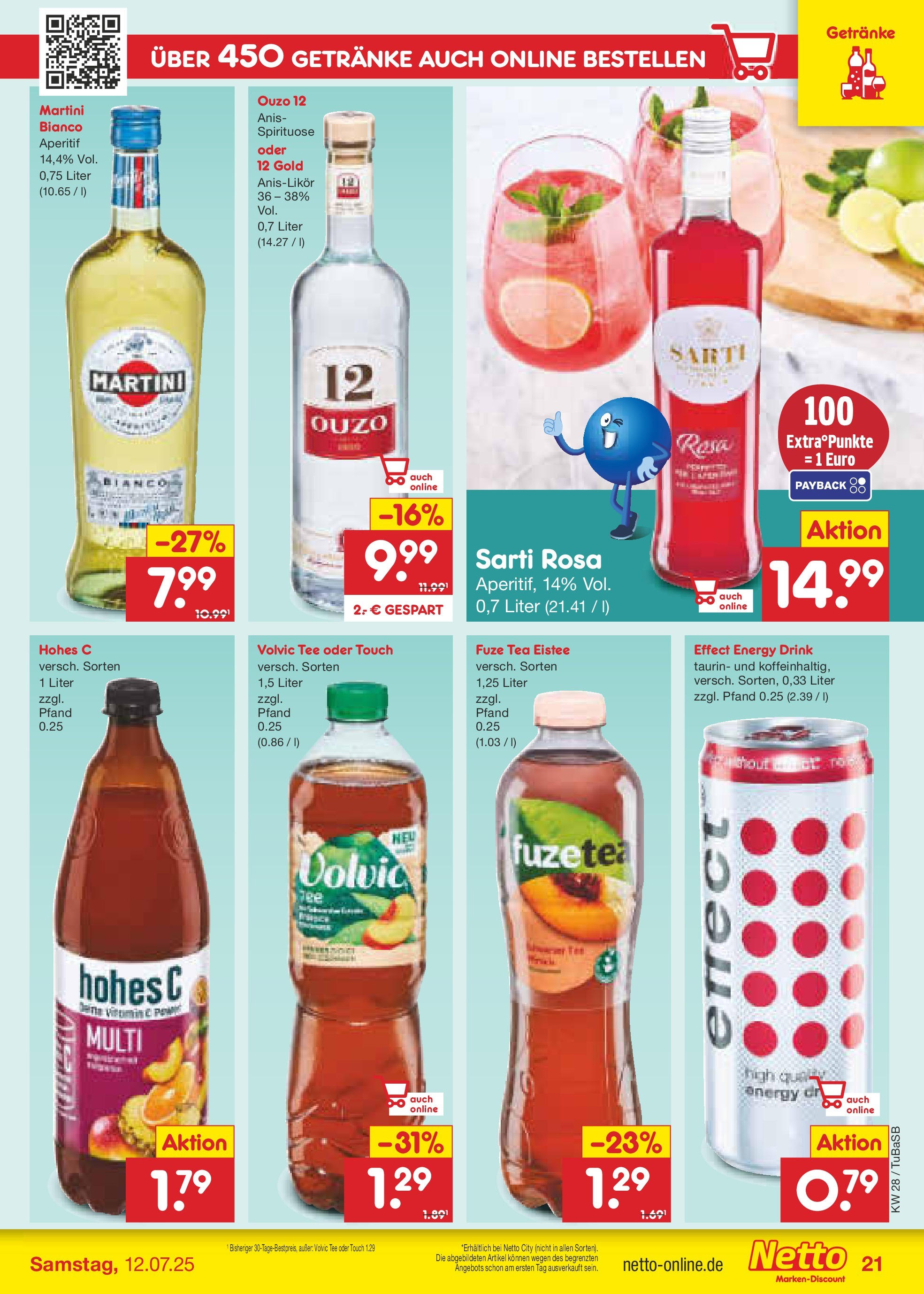 Netto Marken-Discount prospekt Lahr-Langenwinkel (ab 07.07.2025) » Angebote | Seite: 31 | Produkte: Ouzo 12, Volvic tee, Hohes c, Tee Netto Marken-Discount prospekt Lahr-Langenwinkel (ab 07.07.2025) » Angebote | Seite: 31 | Produkte: Ouzo 12, Volvic tee, Hohes c, Tee